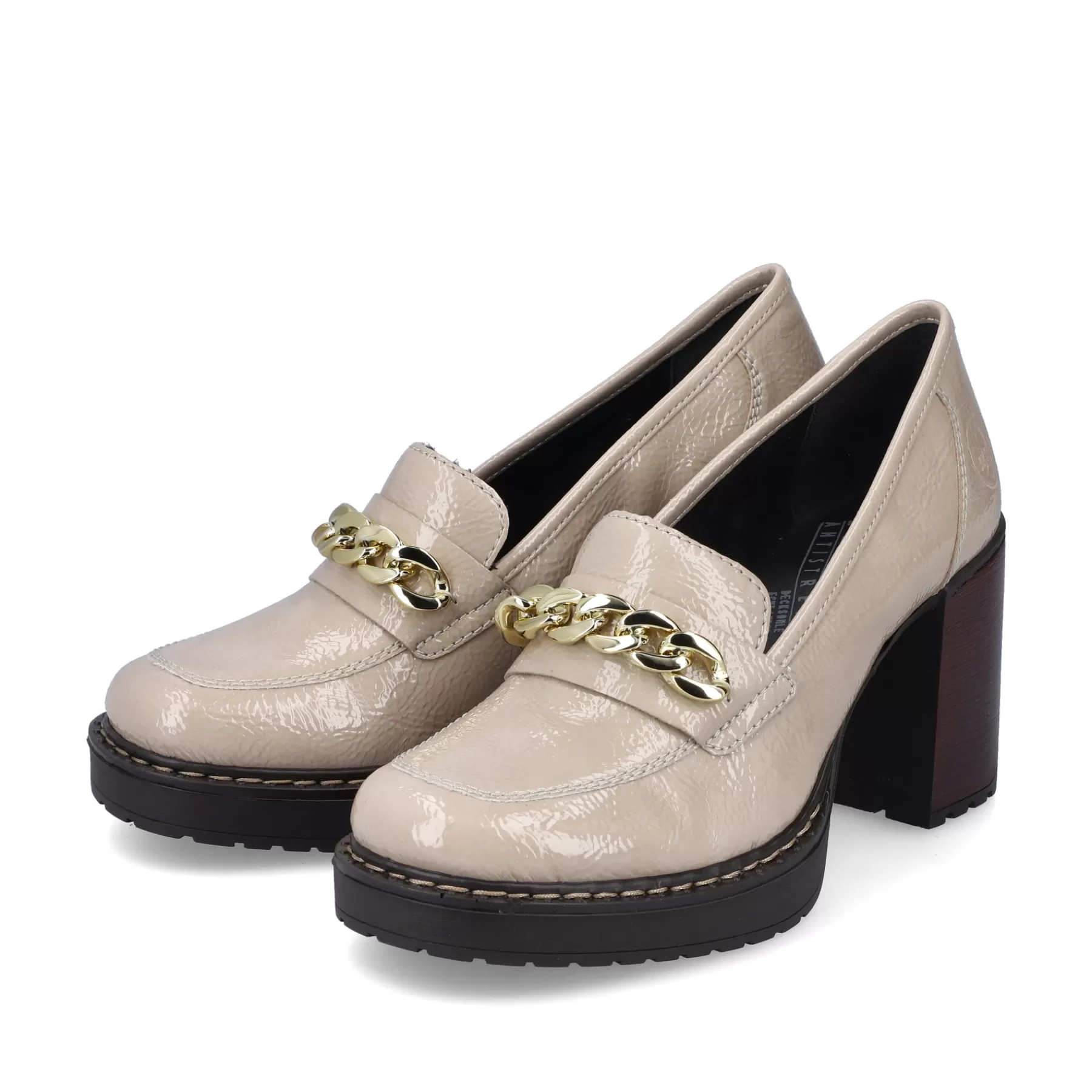 Best Sale Czolenka Damskie Kremowo-Bezowo-Czarne Damski Buty Z Obcasami