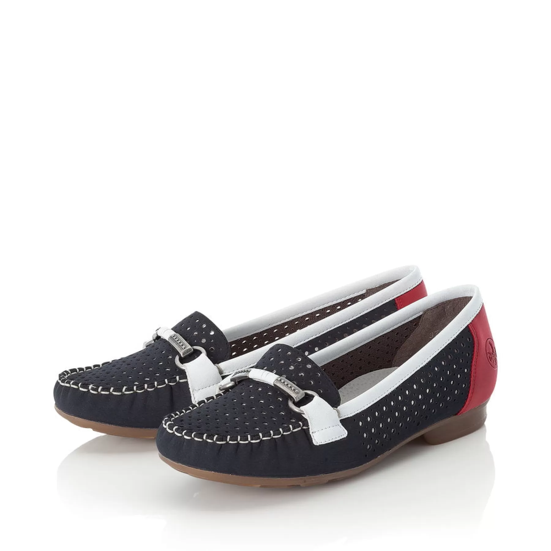 Sale Damskie Baleriny Ocean Niebiesko-Ognistoczerwone Damski Niskie Buty I Kapcie