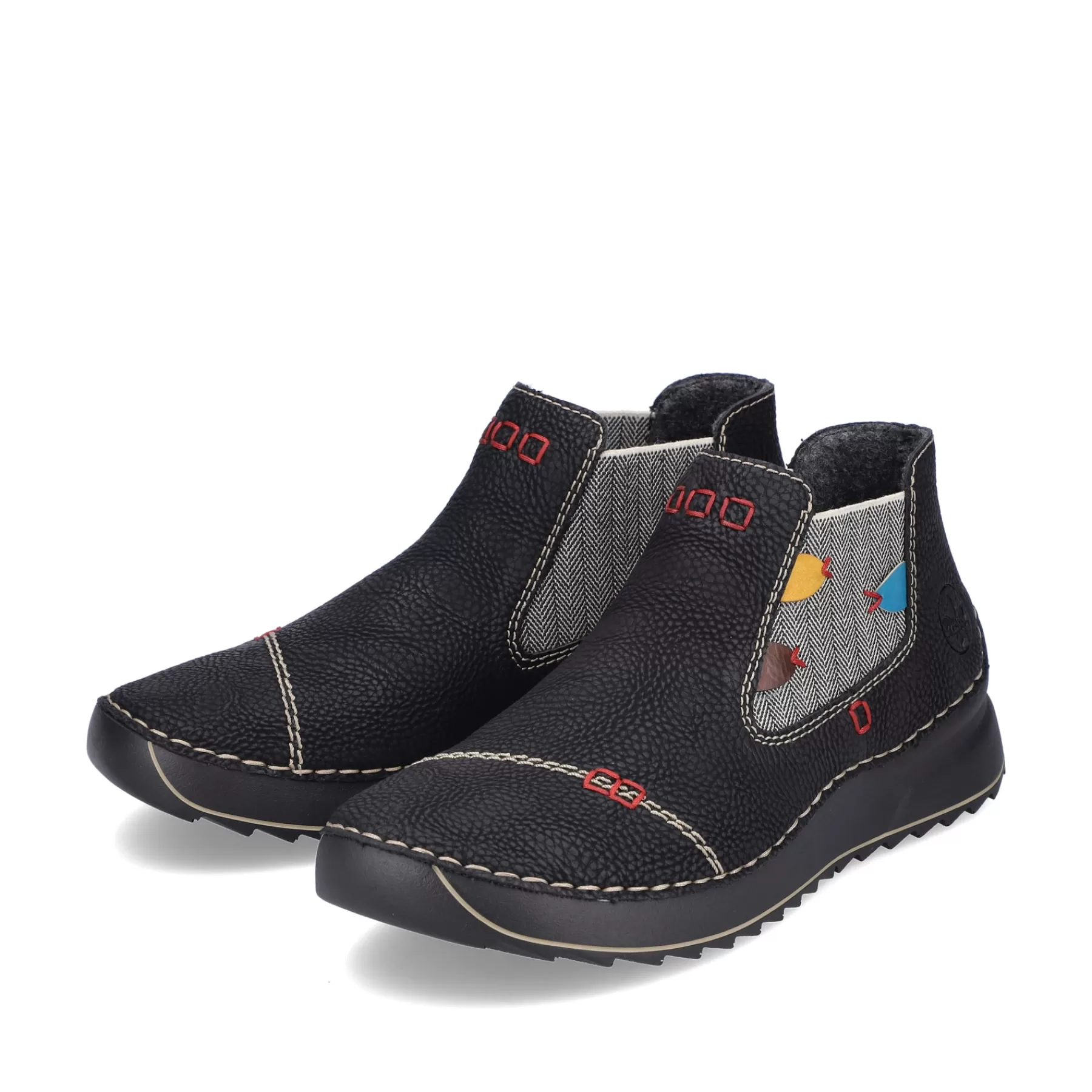 New Damskie Buty Chelsea Asfalt Czarno-Multi Damski Botki I Botki