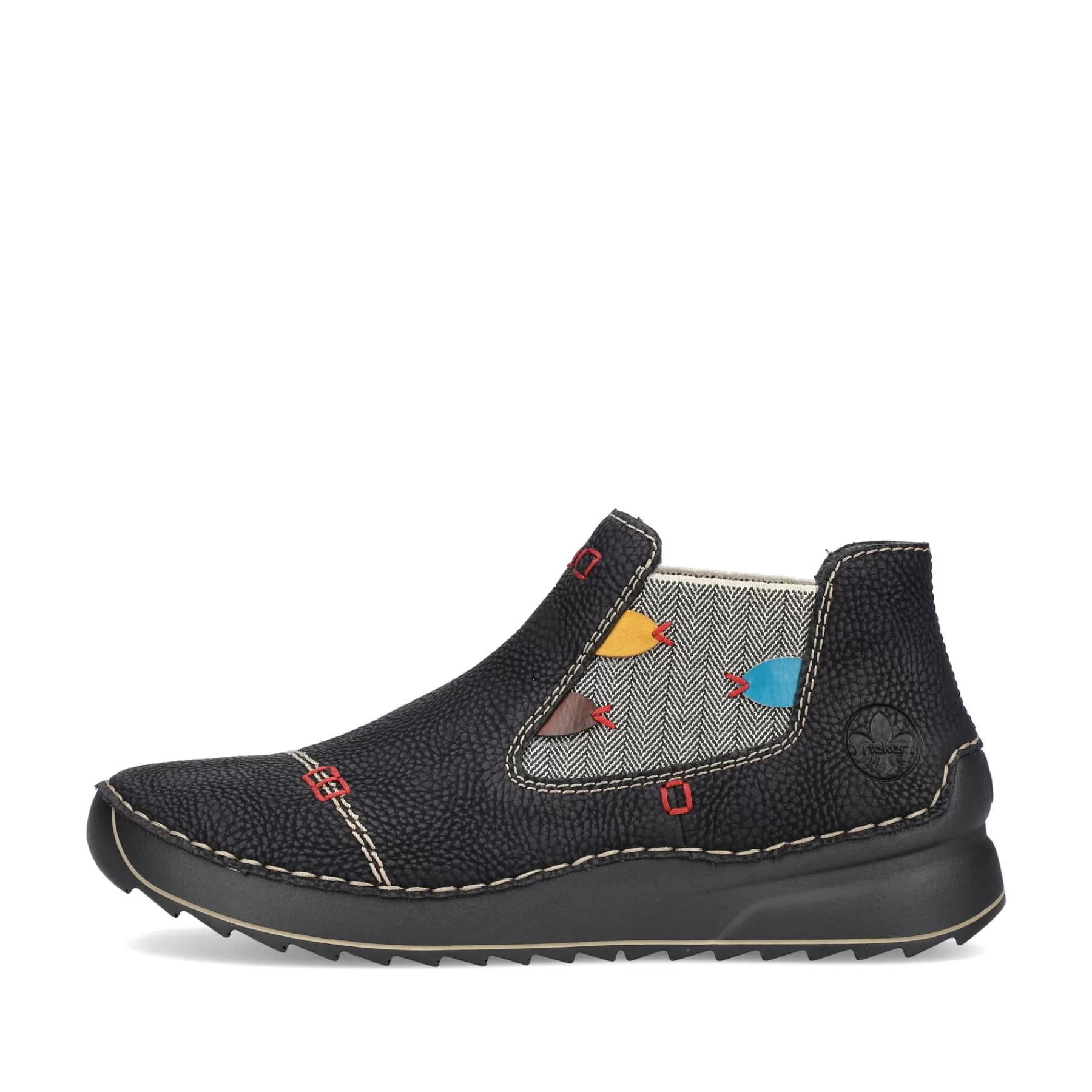 New Damskie Buty Chelsea Asfalt Czarno-Multi Damski Botki I Botki