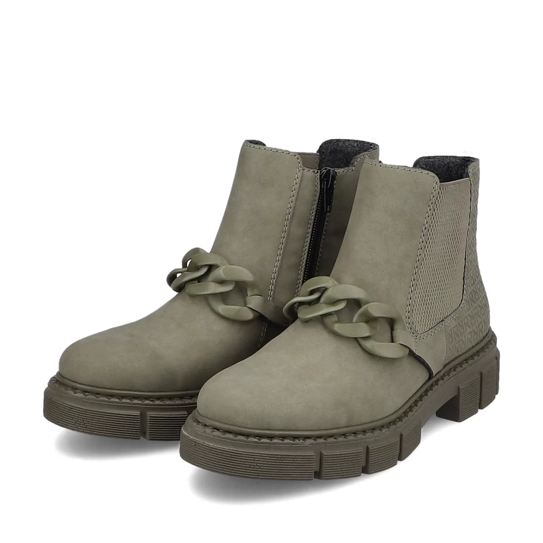 Store Damskie Buty Chelsea W Kolorze Wojskowej Zieleni Damski Botki I Botki