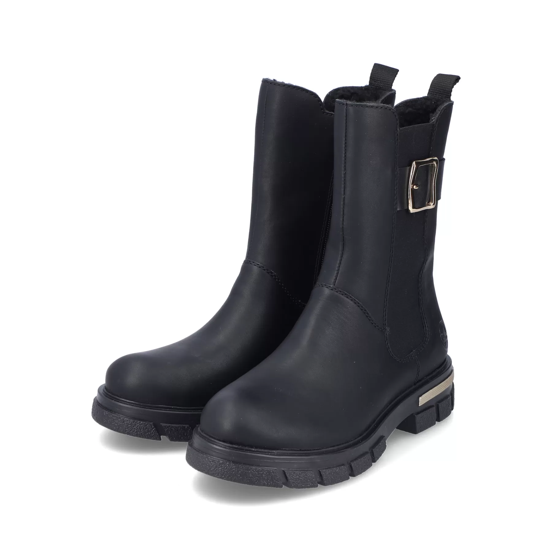 Clearance Damskie Buty Motocyklowe W Kolorze Kruczoczarnym Damski Botki I Botki