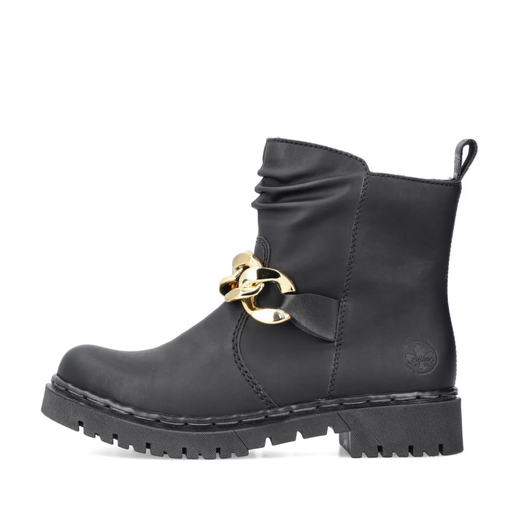 Clearance Damskie Buty Motocyklowe W Kolorze Kruczoczarnym Damski Botki I Botki