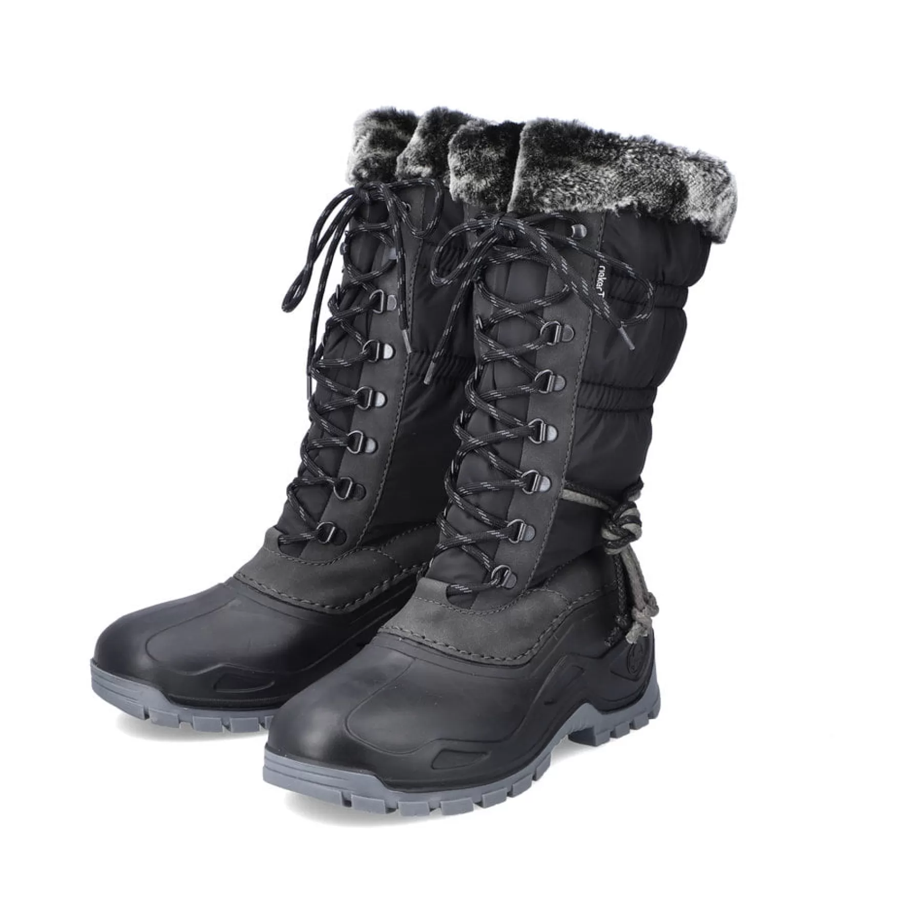 Clearance Damskie Buty Z Wysoka Cholewka W Kolorze Glebokiej Czerni Damski Botki I Botki