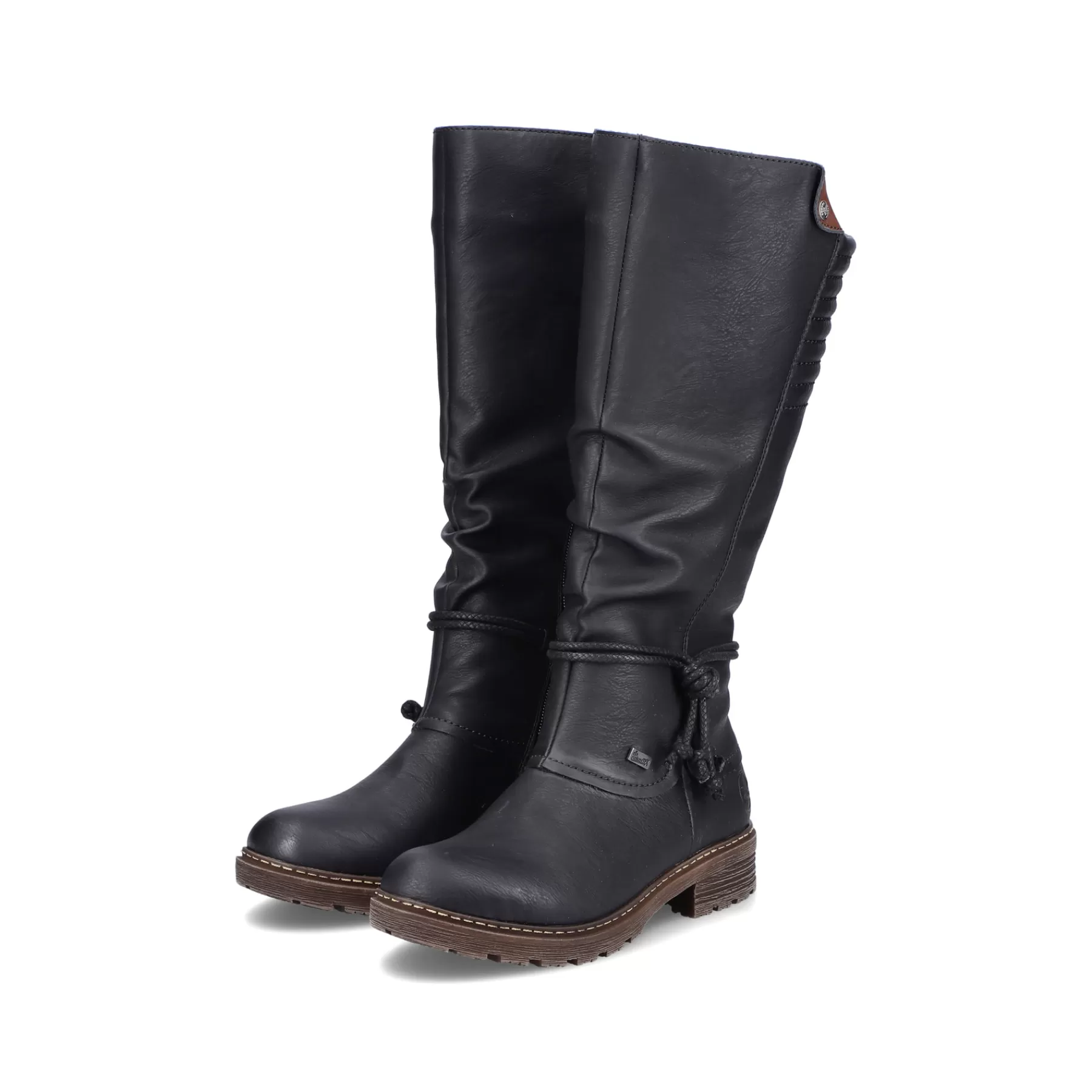 Hot Damskie Buty Z Wysoka Cholewka W Kolorze Glebokiej Czerni Damski Botki I Botki