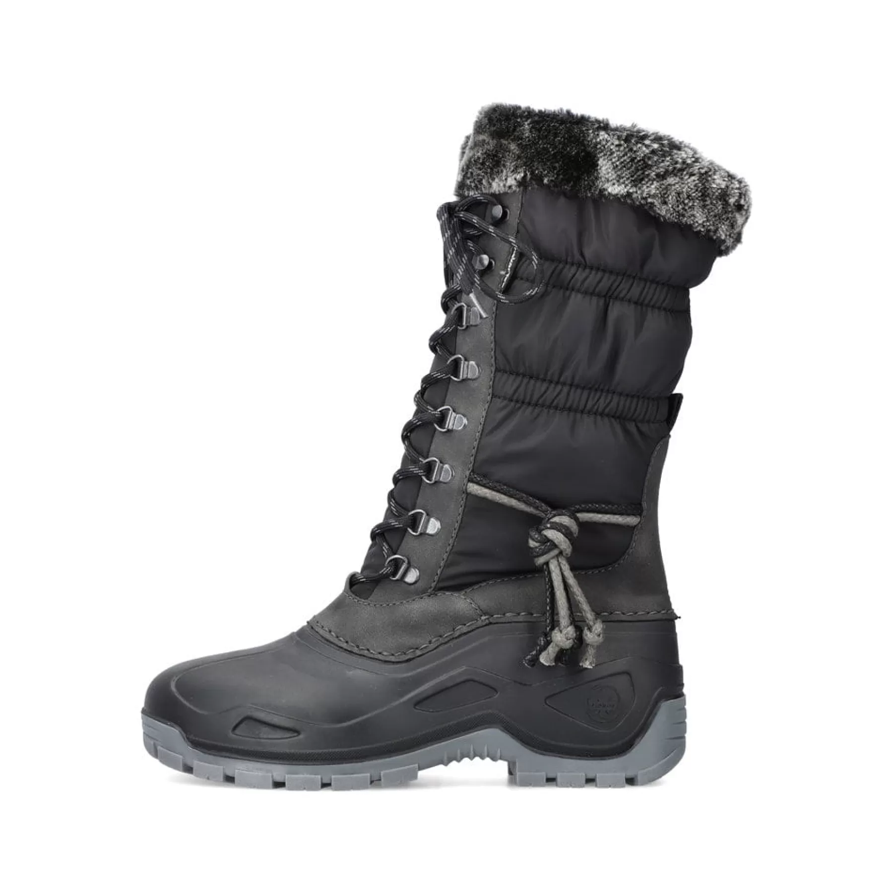 Clearance Damskie Buty Z Wysoka Cholewka W Kolorze Glebokiej Czerni Damski Botki I Botki