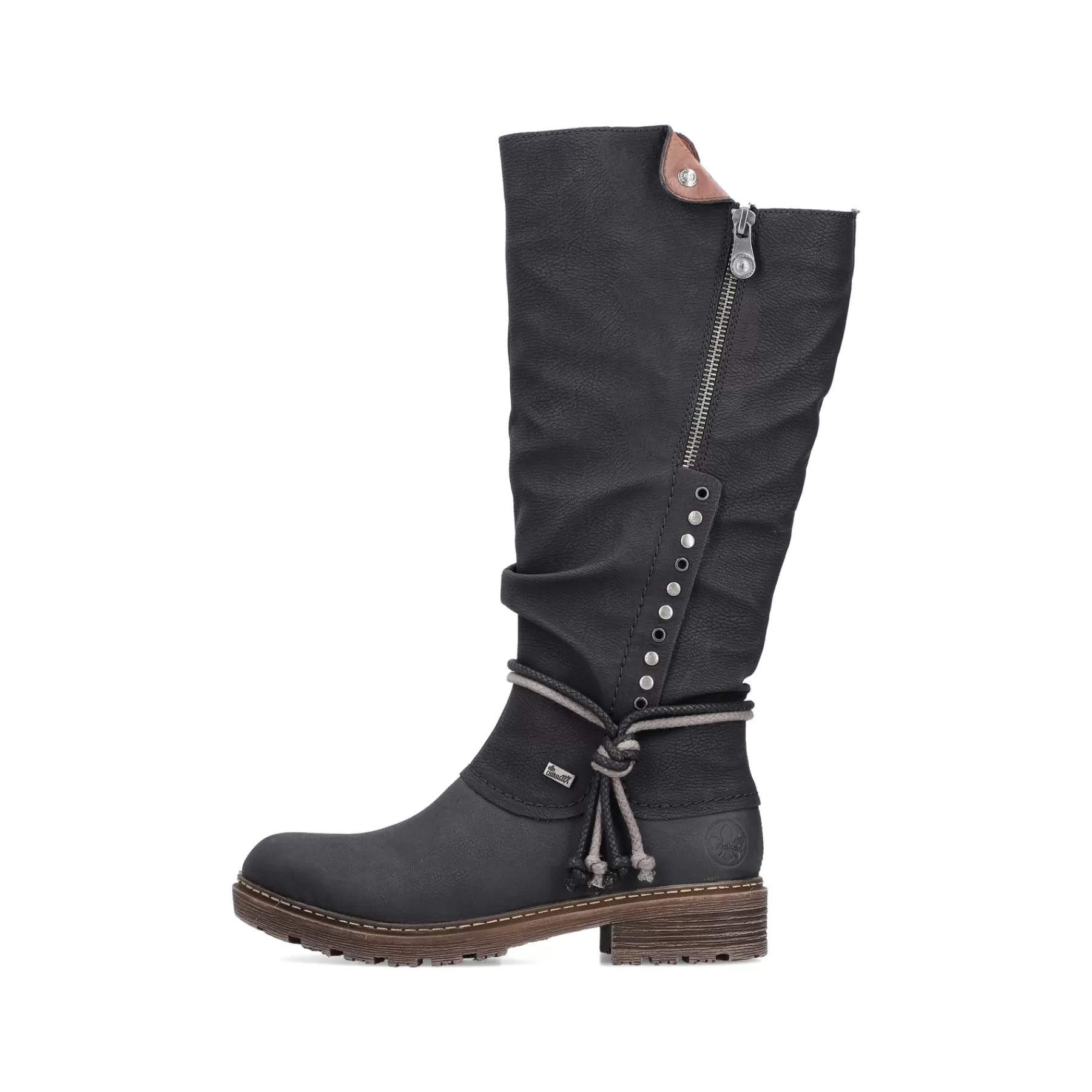 New Damskie Buty Z Wysoka Cholewka W Kolorze Glebokiej Czerni Damski Botki I Botki