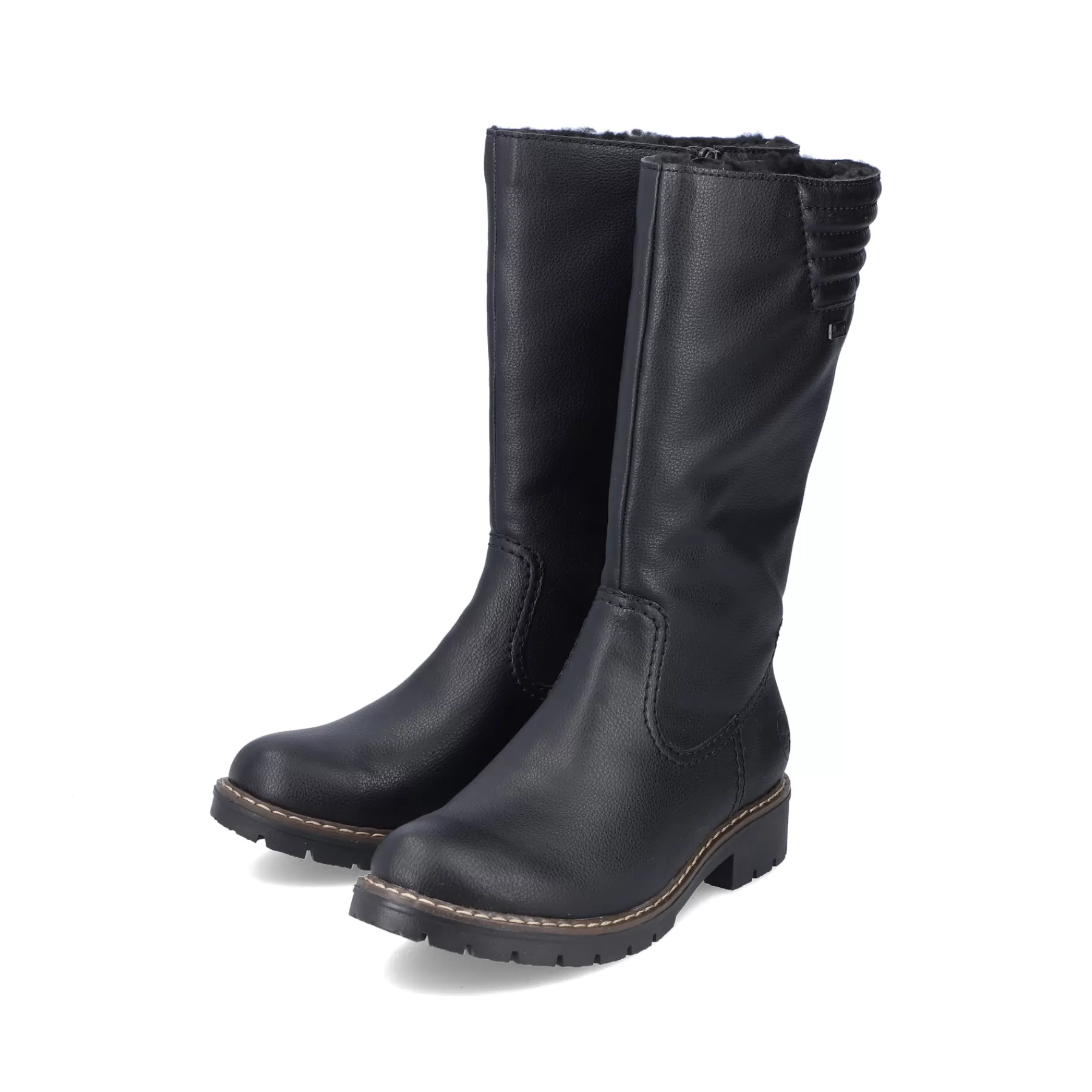 Fashion Damskie Buty Z Wysoka Cholewka W Kolorze Glebokiej Czerni Damski Botki I Botki