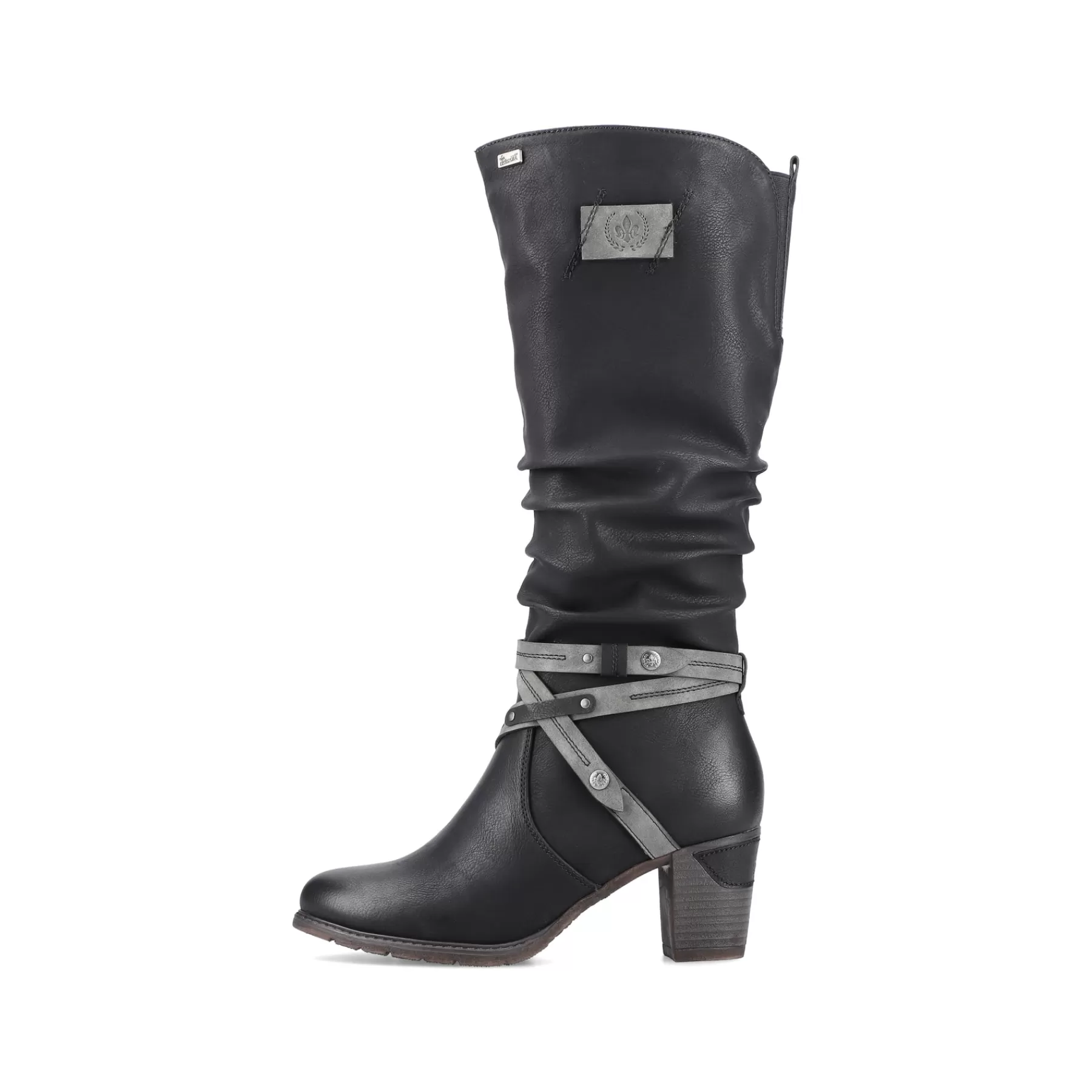 Discount Damskie Buty Z Wysoka Cholewka W Kolorze Glebokiej Czerni Damski Botki I Botki