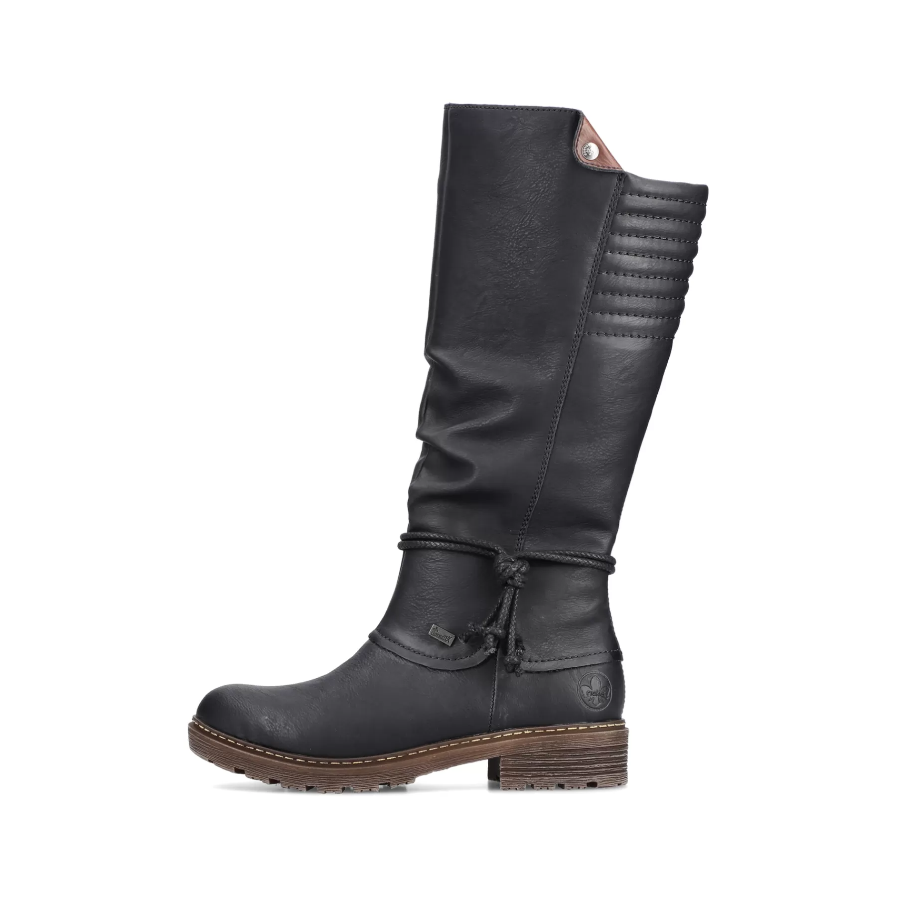 Hot Damskie Buty Z Wysoka Cholewka W Kolorze Glebokiej Czerni Damski Botki I Botki