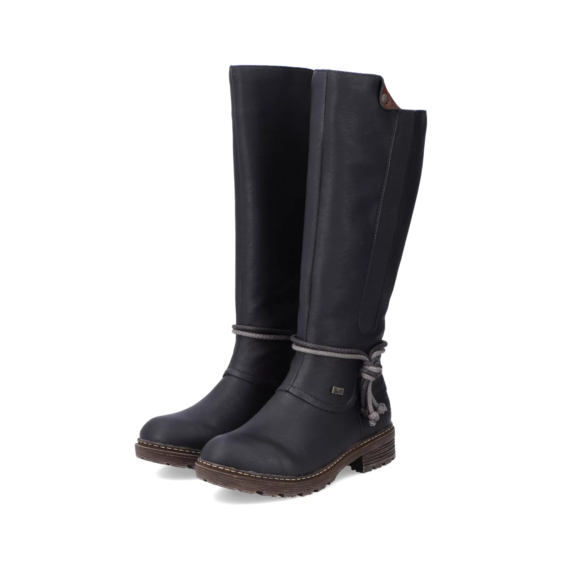 New Damskie Buty Z Wysoka Cholewka W Kolorze Glebokiej Czerni Damski Botki I Botki