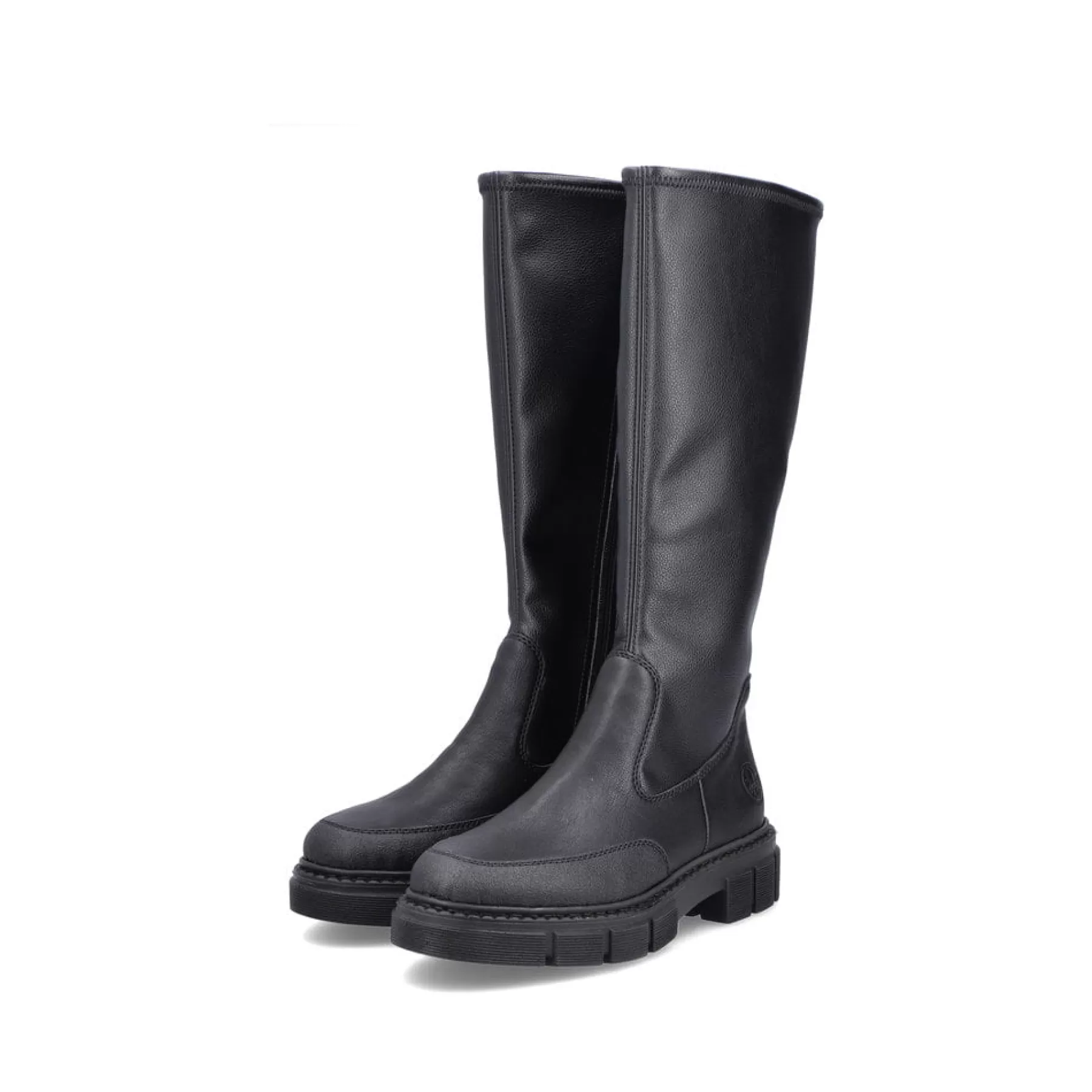 Fashion Damskie Buty Z Wysoka Cholewka W Kolorze Glebokiej Czerni Damski Botki I Botki