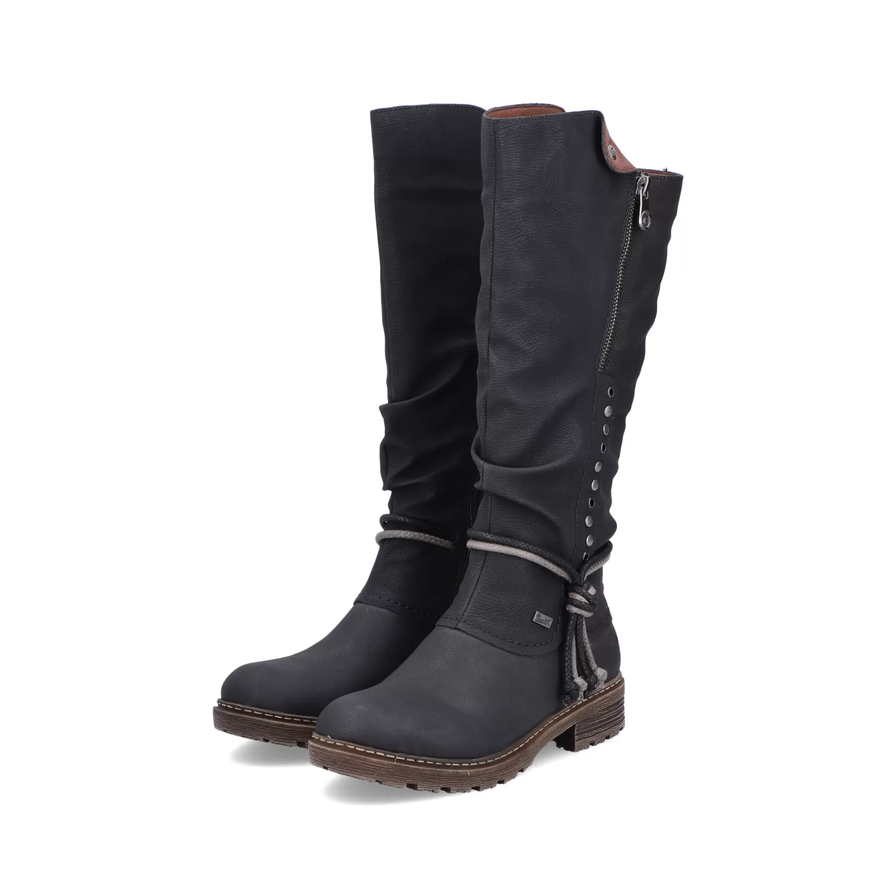 New Damskie Buty Z Wysoka Cholewka W Kolorze Glebokiej Czerni Damski Botki I Botki