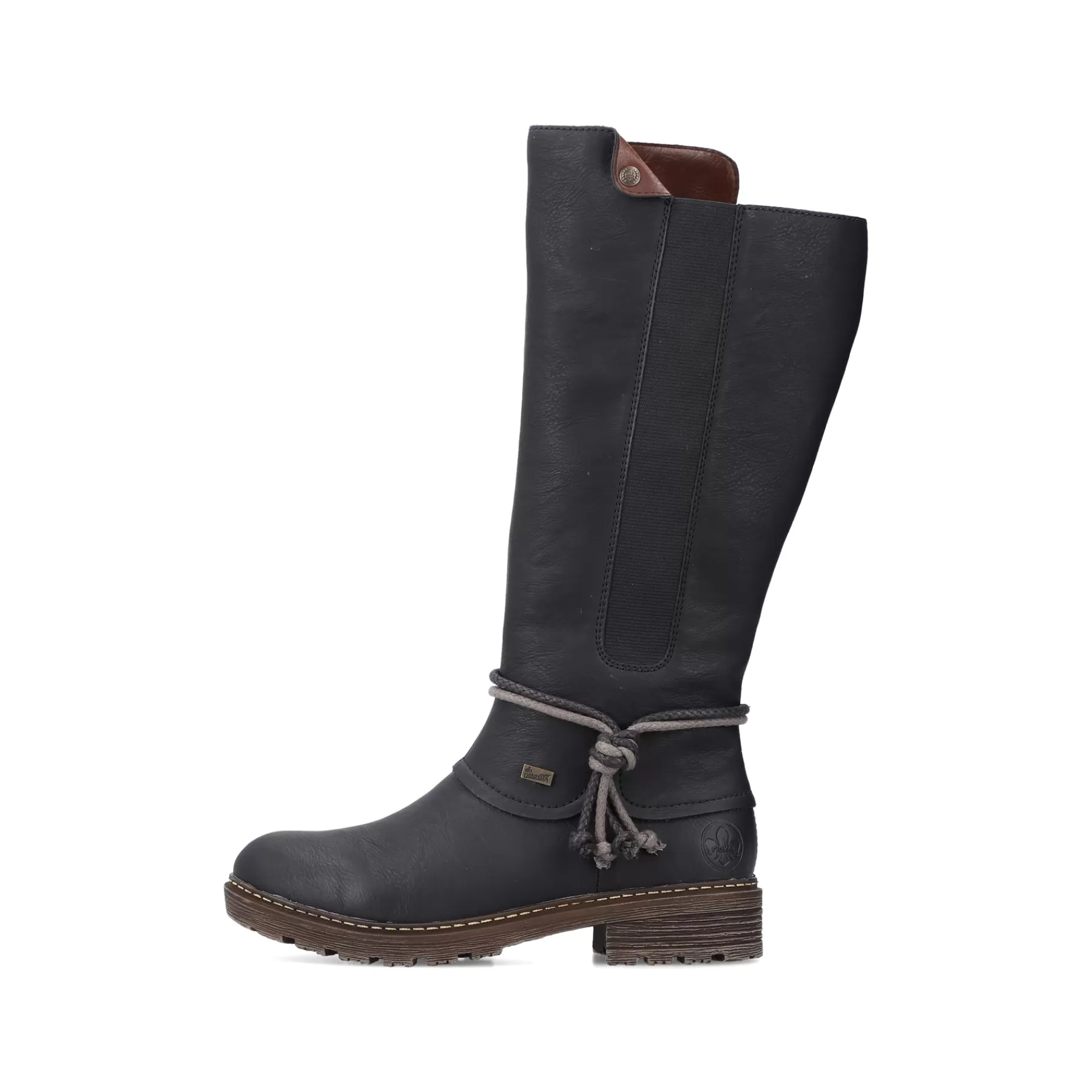 New Damskie Buty Z Wysoka Cholewka W Kolorze Glebokiej Czerni Damski Botki I Botki