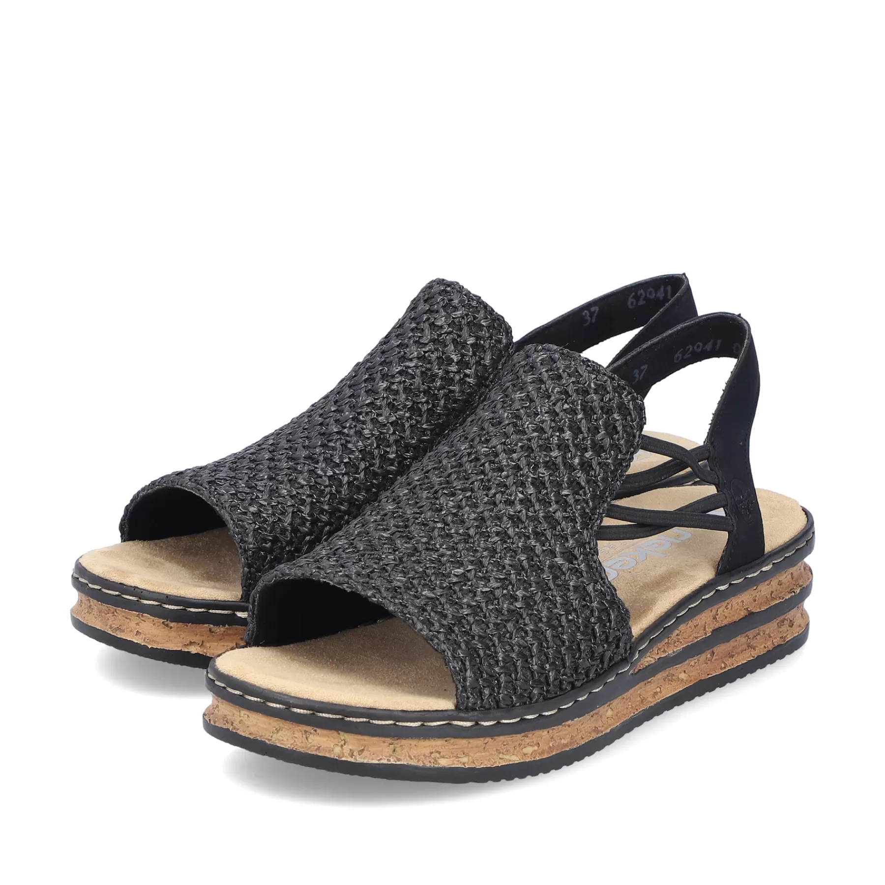 Sale Damskie Sandaly Na Koturnie , Asfaltowo-Czarne Damski Buty Z Obcasami