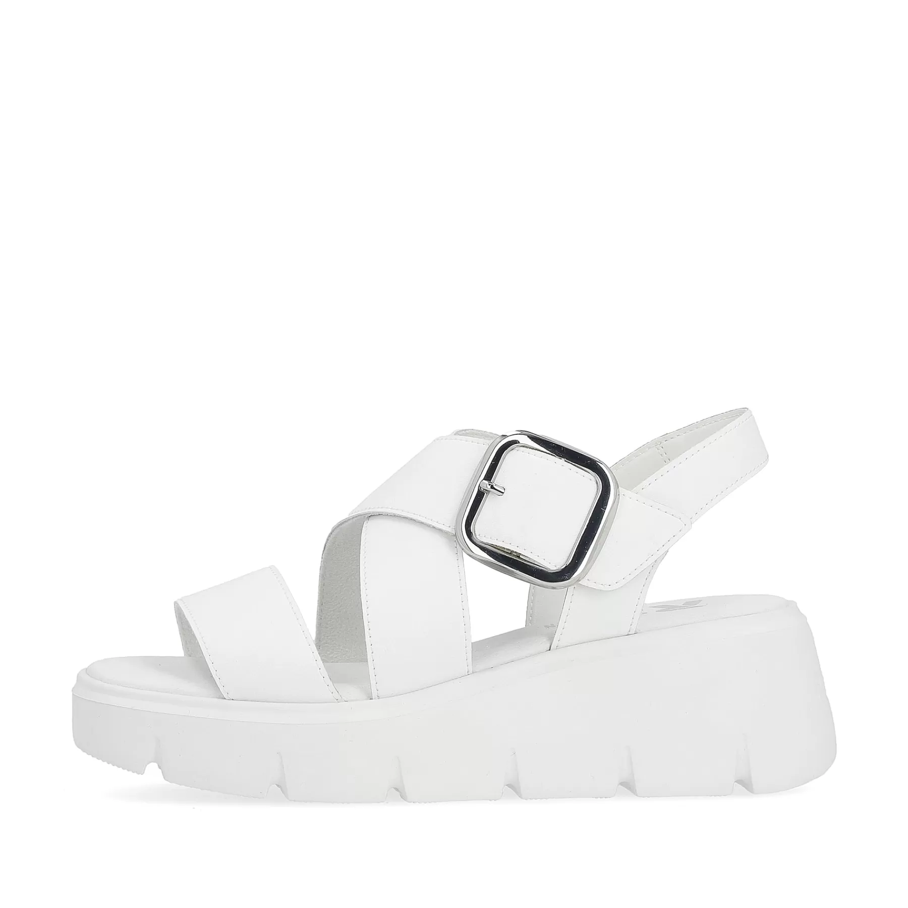 Online Damskie Sandaly Na Koturnie W Kolorze Antycznej Bieli Damski Buty Z Obcasami
