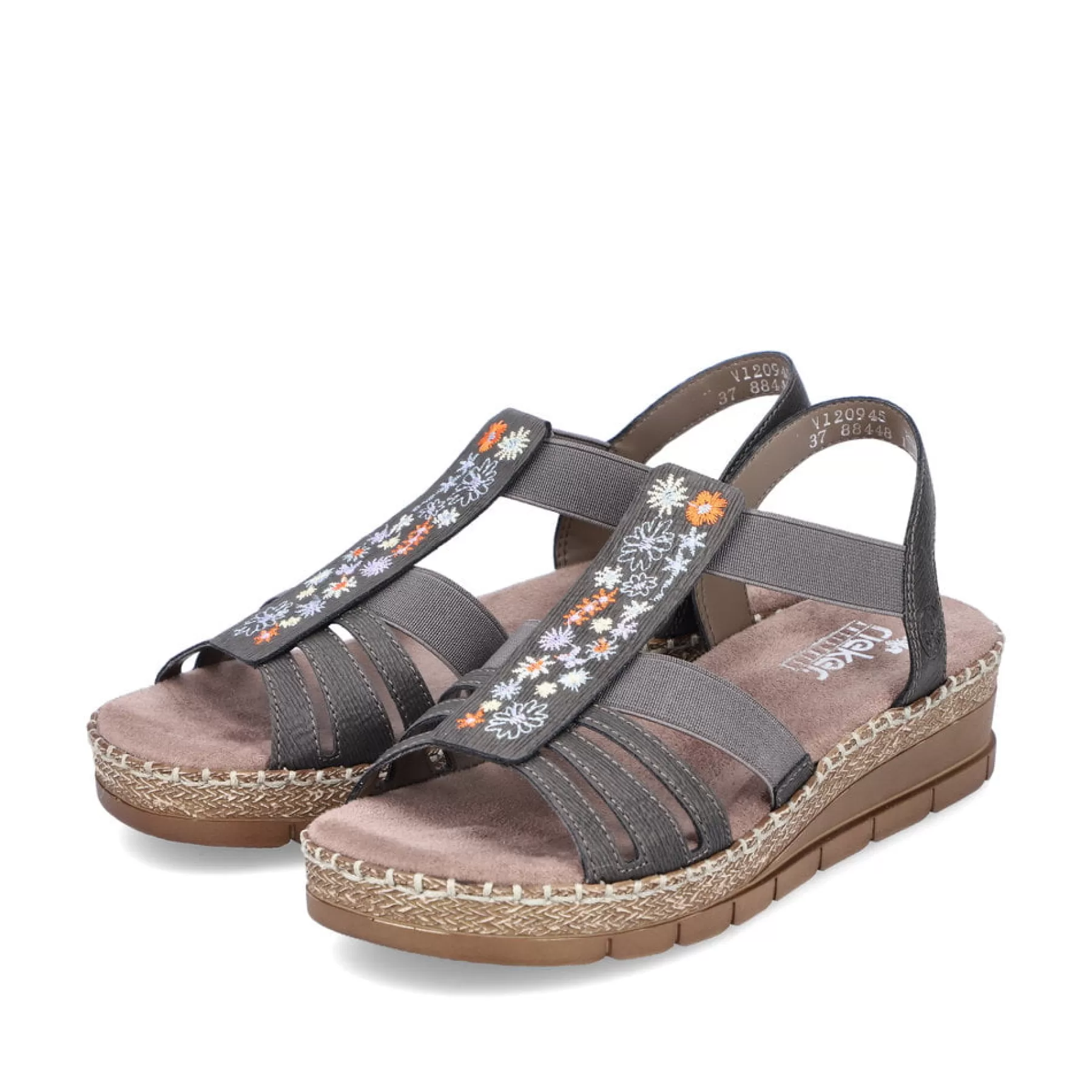 Sale Damskie Sandaly Na Koturnie W Kolorze Asfaltowo-Szarym Damski Buty Z Obcasami
