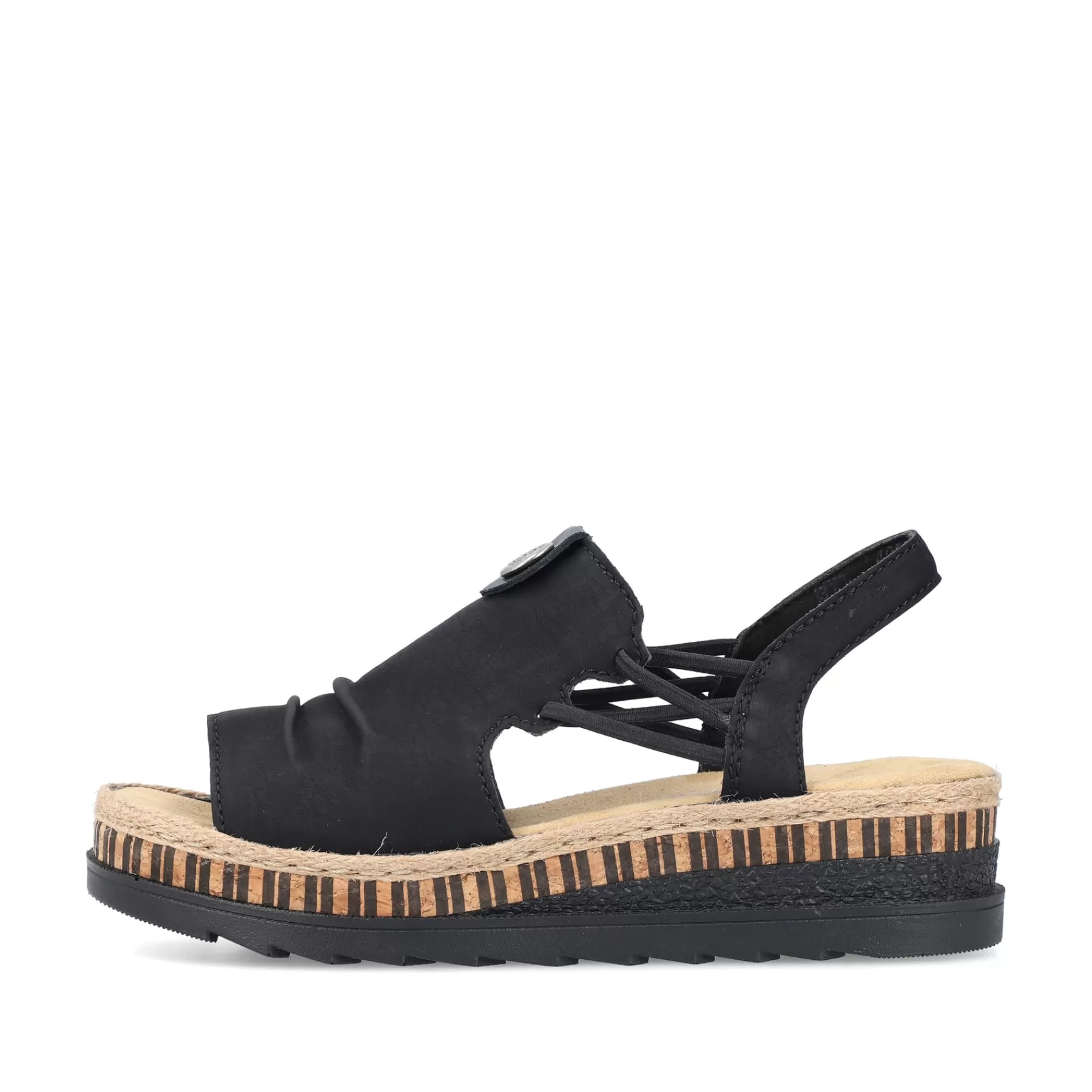 Hot Damskie Sandaly Na Koturnie W Kolorze Ciemnej Czerni Meskie Buty Na Lato