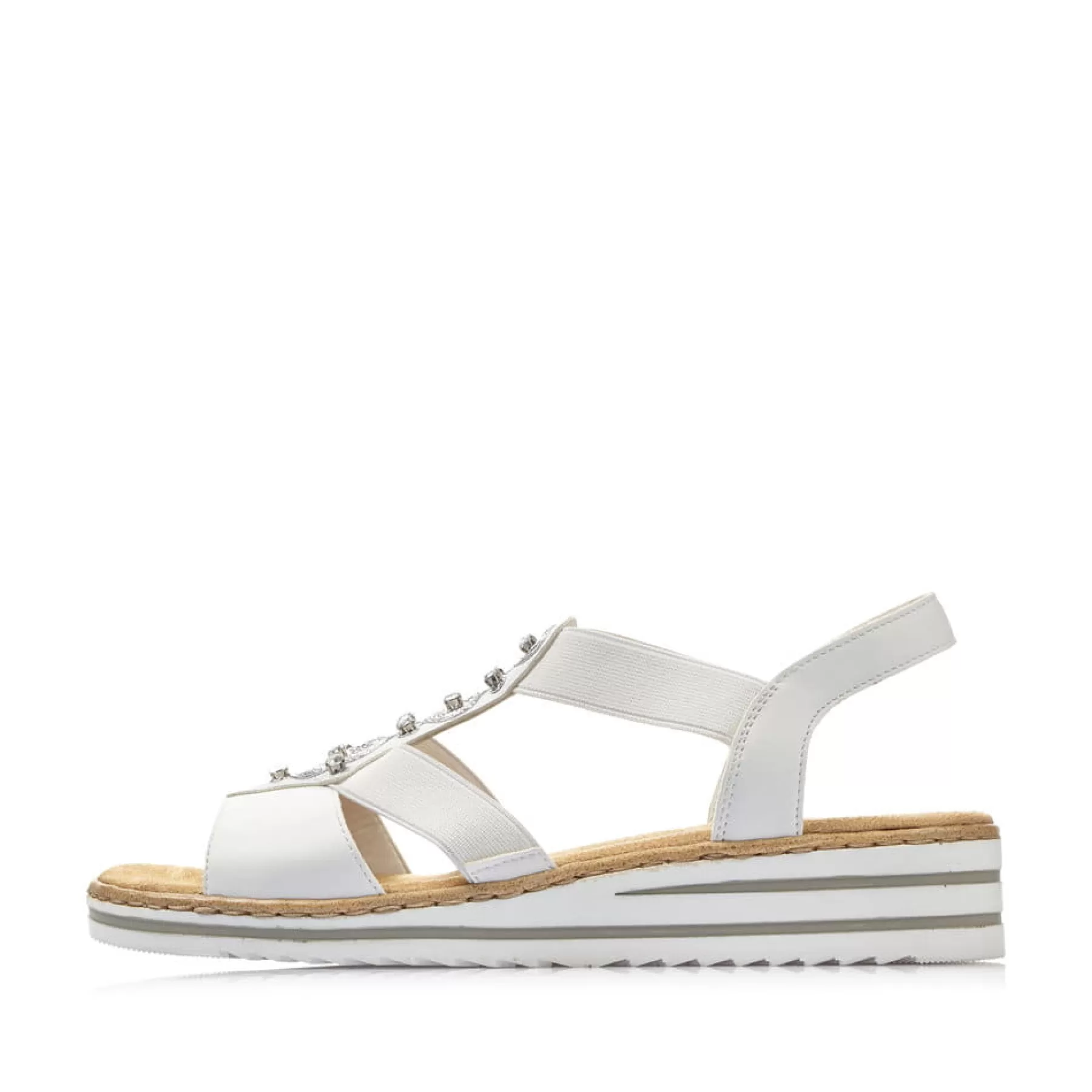 Clearance Damskie Sandaly Na Koturnie W Kolorze Czystej Bieli Damski Buty Z Obcasami