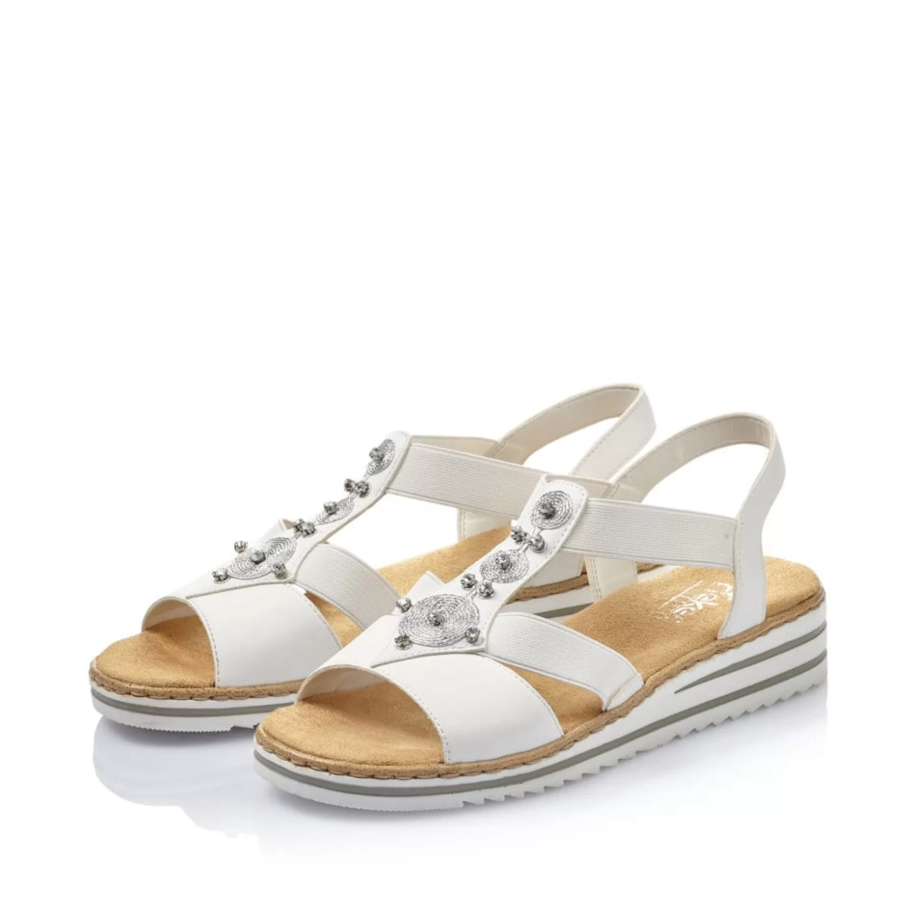 Clearance Damskie Sandaly Na Koturnie W Kolorze Czystej Bieli Damski Buty Z Obcasami