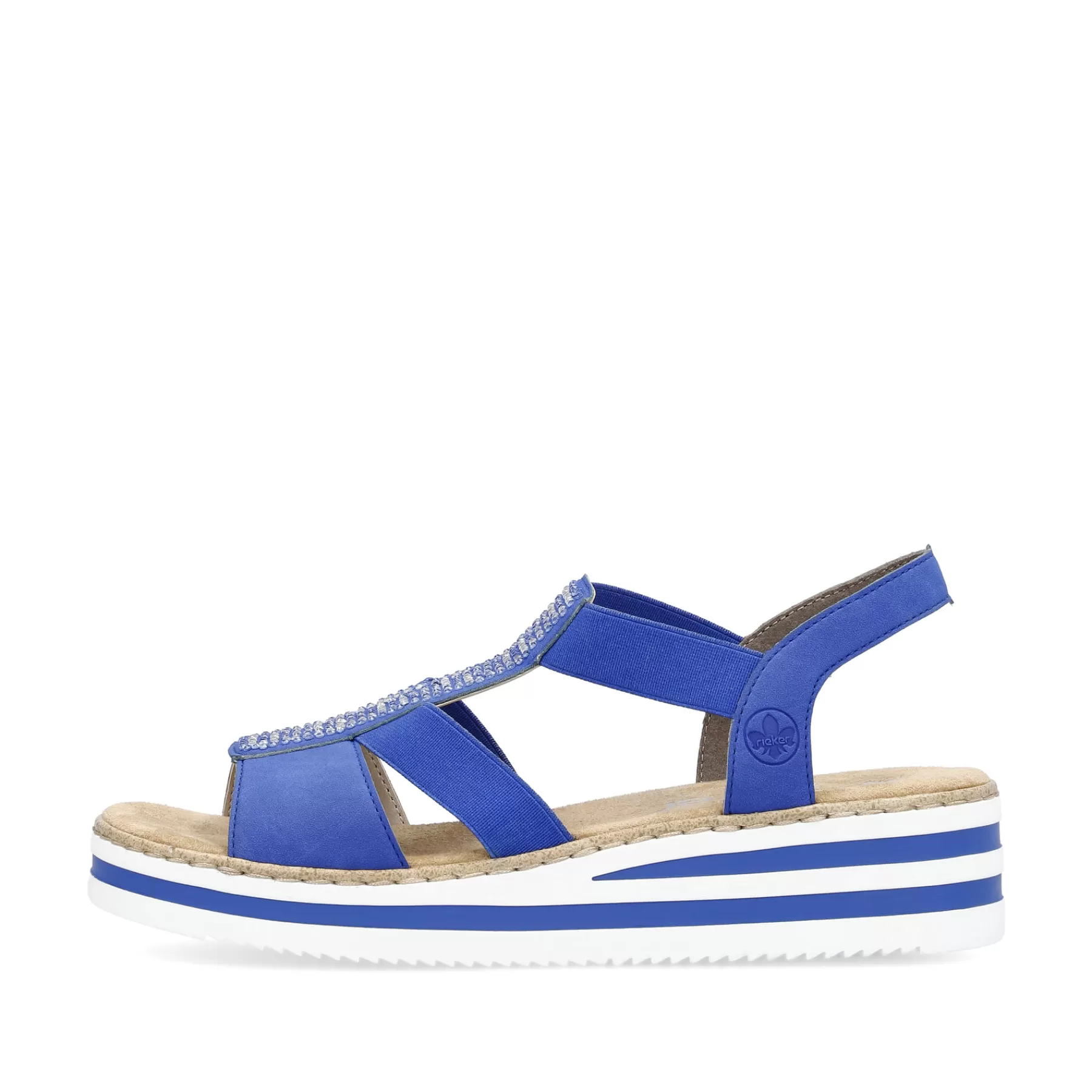 Outlet Damskie Sandaly Na Koturnie W Kolorze Krolewskiego Blekitu Meskie Buty Na Lato
