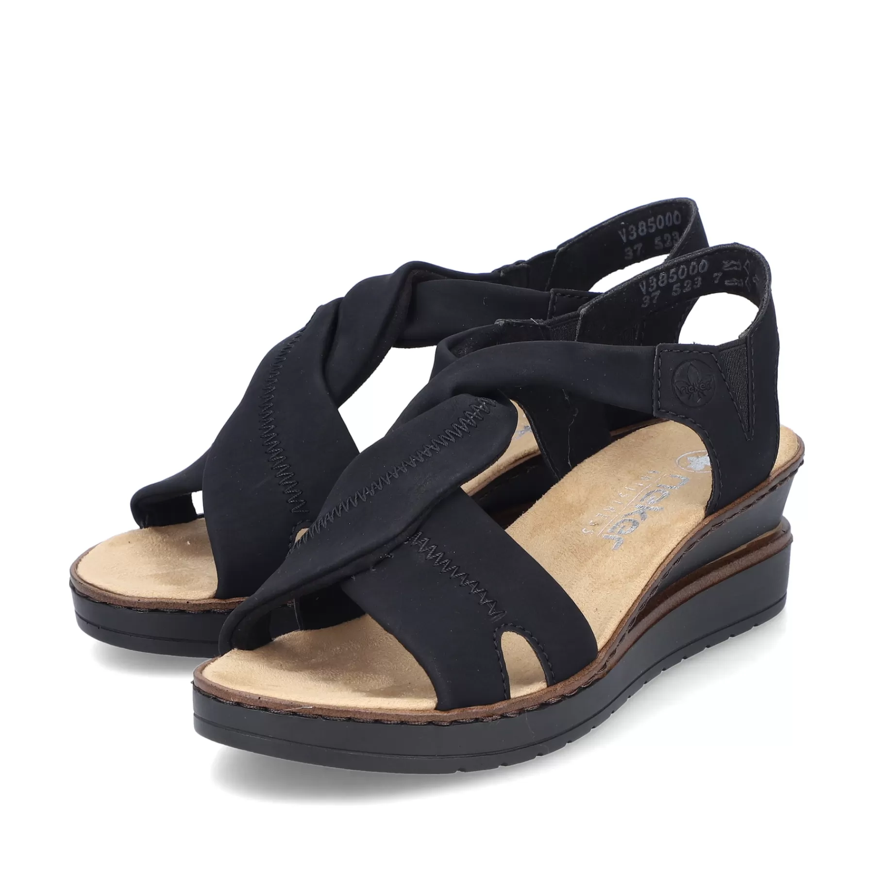 Flash Sale Damskie Sandaly Na Koturnie W Kolorze Kruczoczarnym Damski Buty Z Obcasami