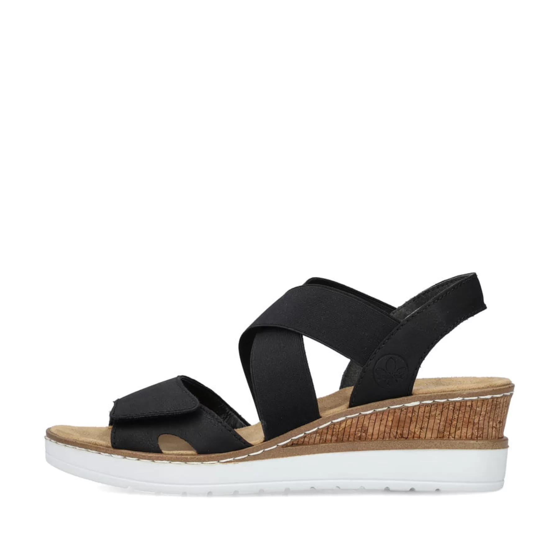 Store Damskie Sandaly Na Koturnie W Kolorze Kruczoczarnym Damski Buty Z Obcasami