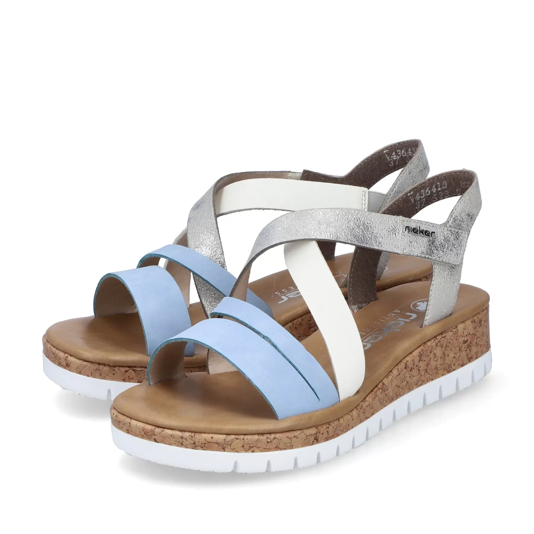 Clearance Damskie Sandaly Na Koturnie W Kolorze Pastelowego Blekitu Damski Buty Z Obcasami