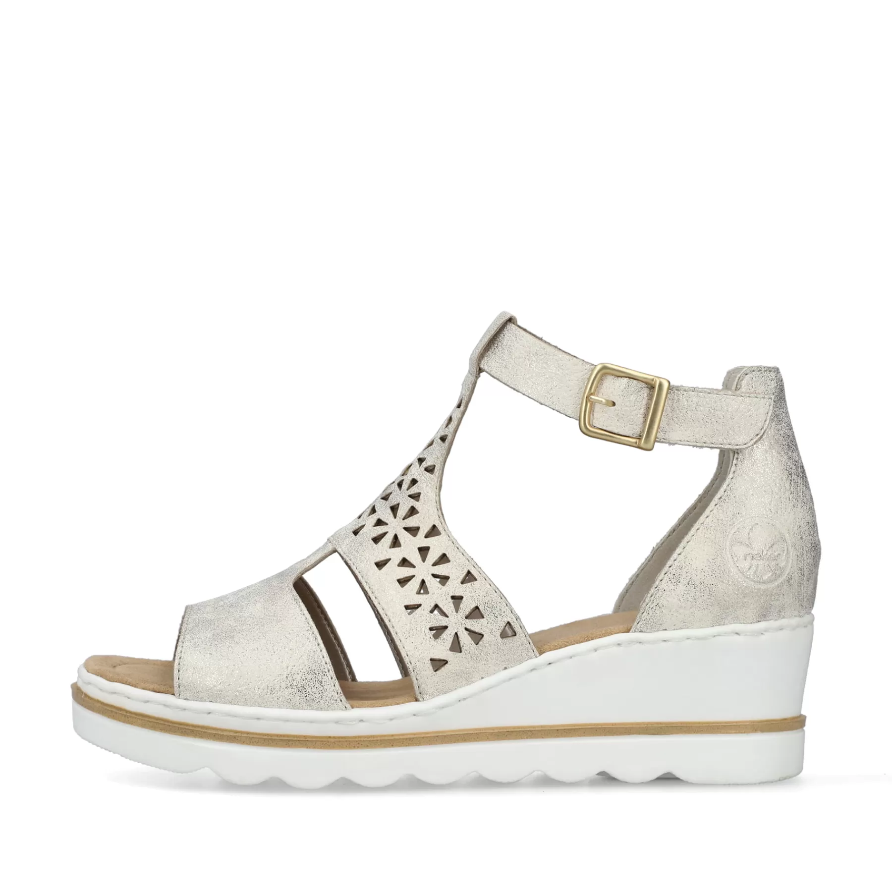 Clearance Damskie Sandaly Na Koturnie W Kolorze Srebrno-Platyno-Metalicznym Damski Buty Z Obcasami