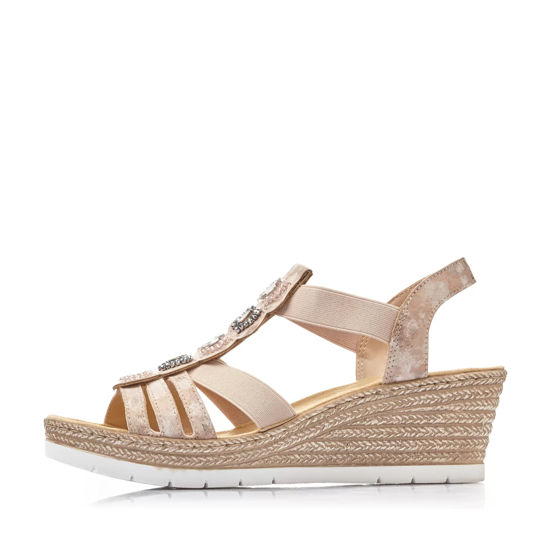 Shop Damskie Sandaly Na Koturnie W Kolorze Starego Rozu Damski Buty Z Obcasami