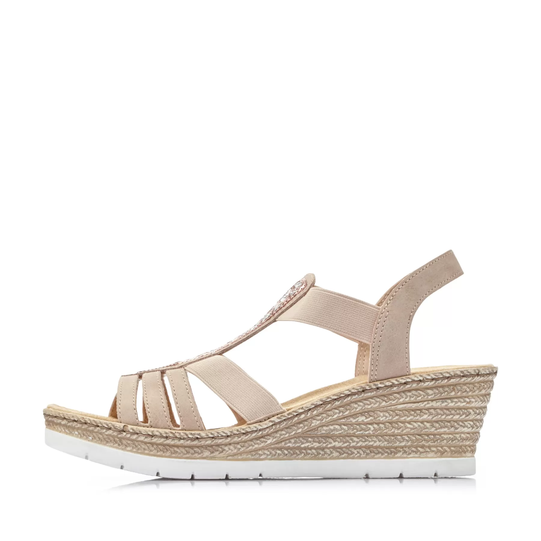 New Damskie Sandaly Na Koturnie W Kolorze Starego Rozu Damski Buty Z Obcasami