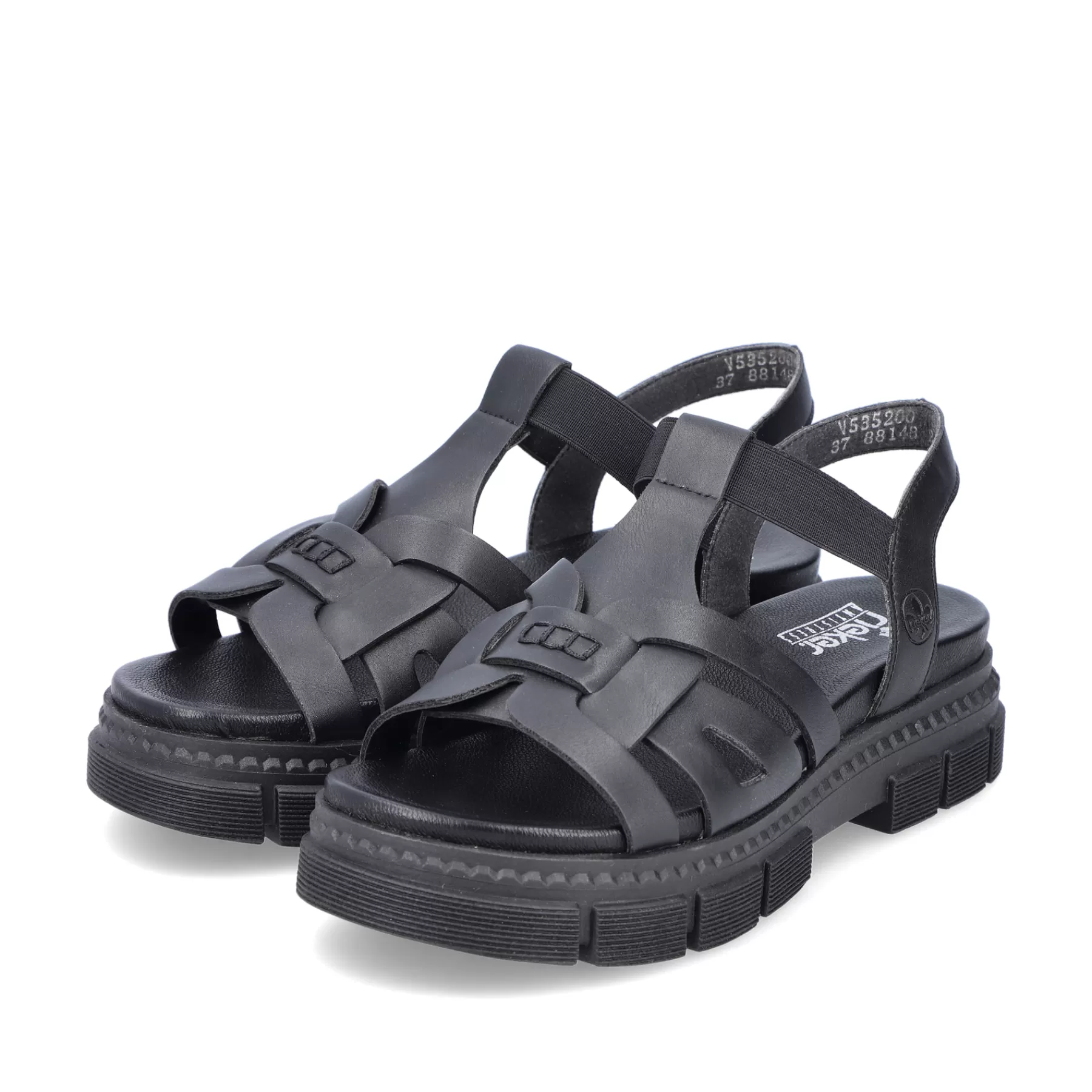Cheap Damskie Sandaly Z Paskami, Asfaltowo-Czarne Damski Weganskie