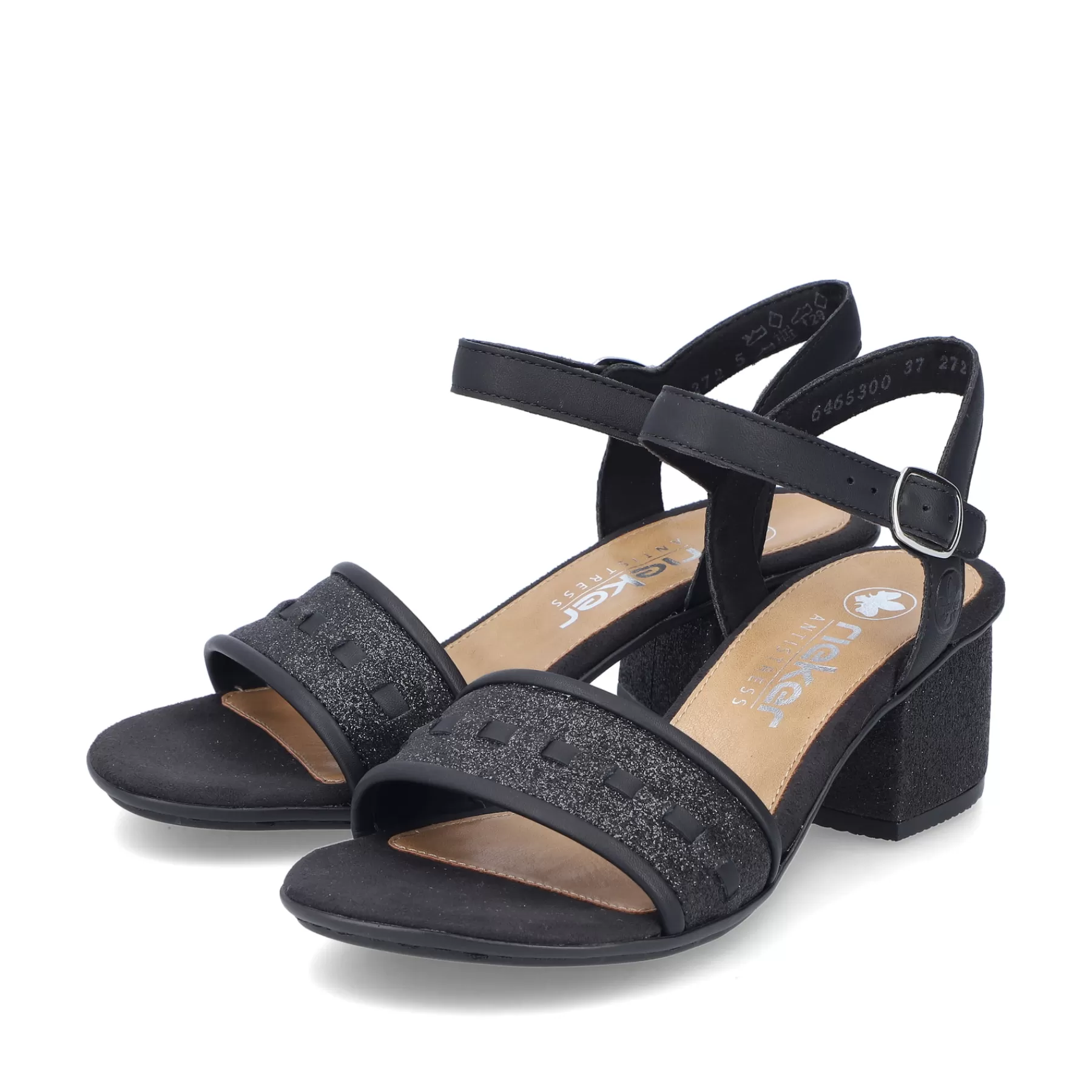 Shop Damskie Sandaly Z Paskami, Asfaltowo-Czarne Damski Buty Z Obcasami