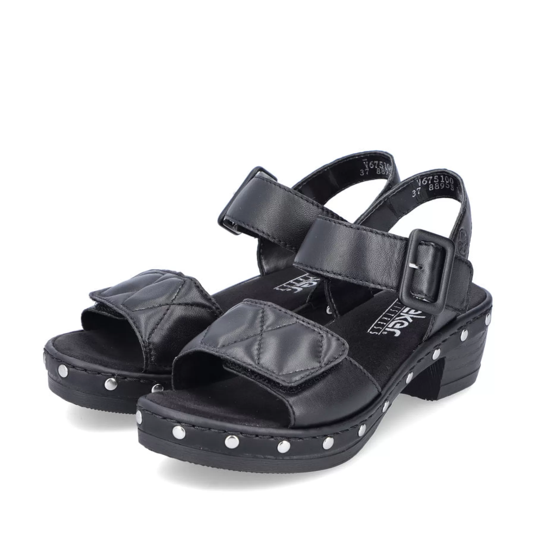 Best Damskie Sandaly Z Paskami, Asfaltowo-Czarne Damski Buty Z Obcasami