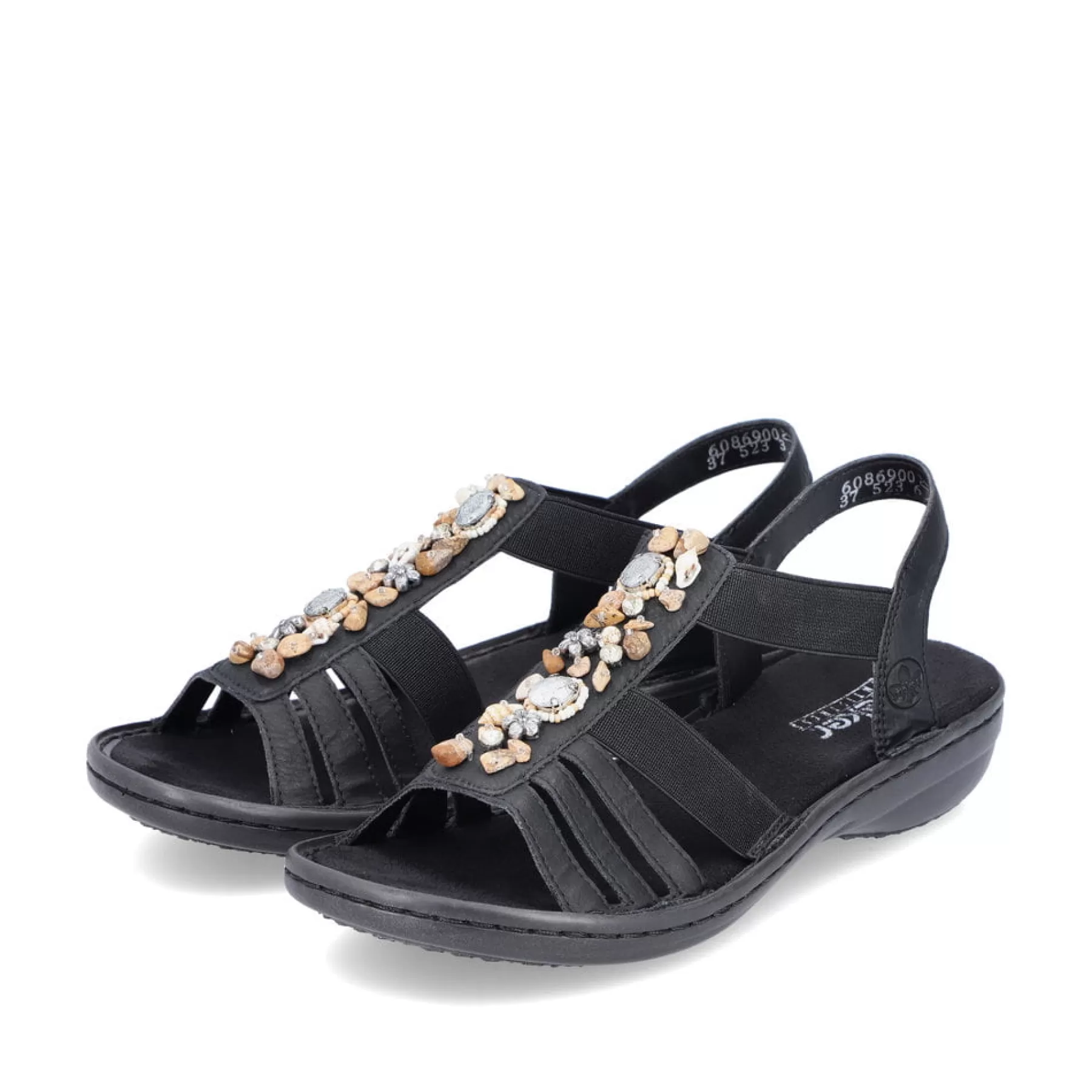 Clearance Damskie Sandaly Z Paskami, Asfaltowo-Czarne Damski Sandaly I Sandaly