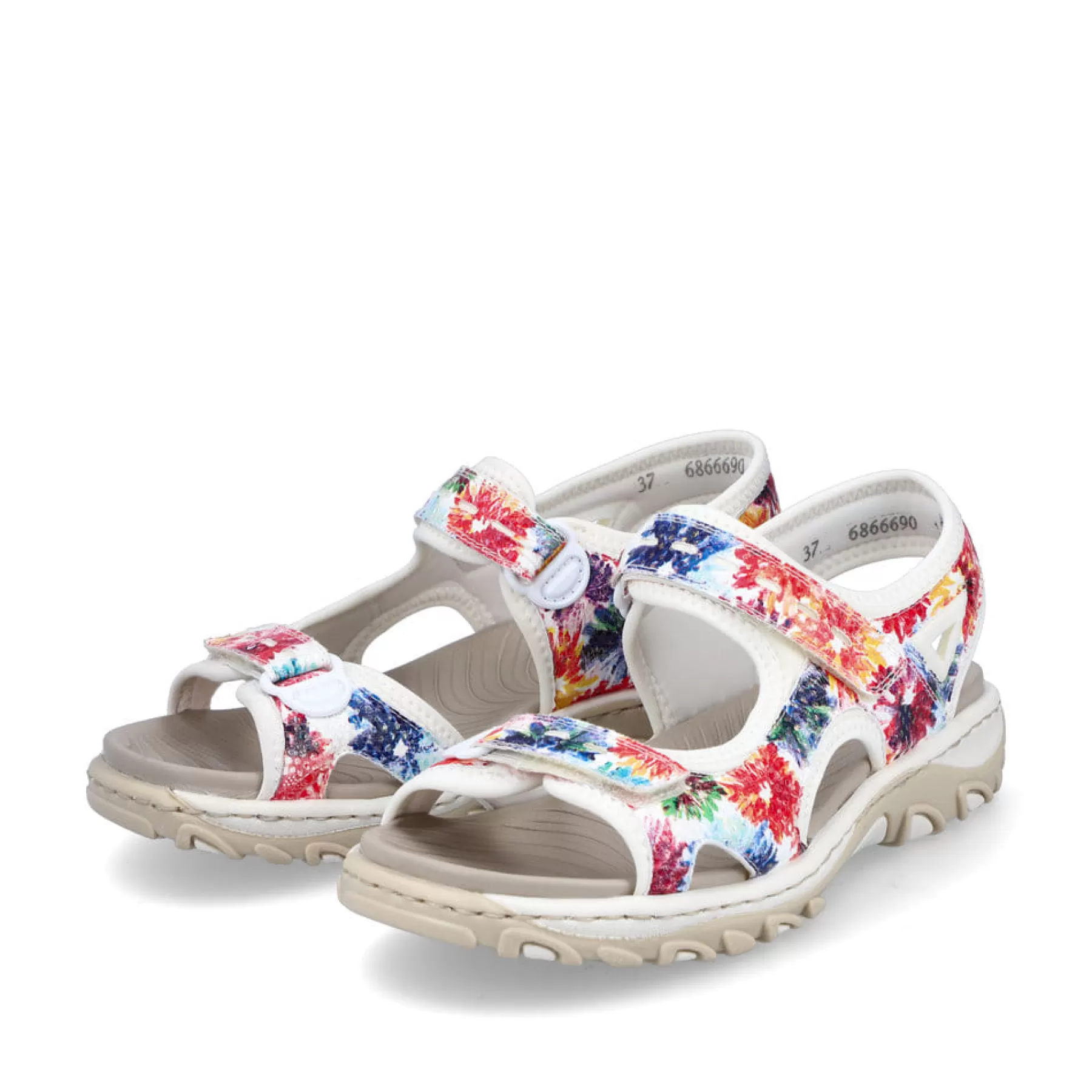 Fashion Damskie Sandaly Trekkingowe W Kolorze Kwiatowo-Bialym Damski Kolorowe Style