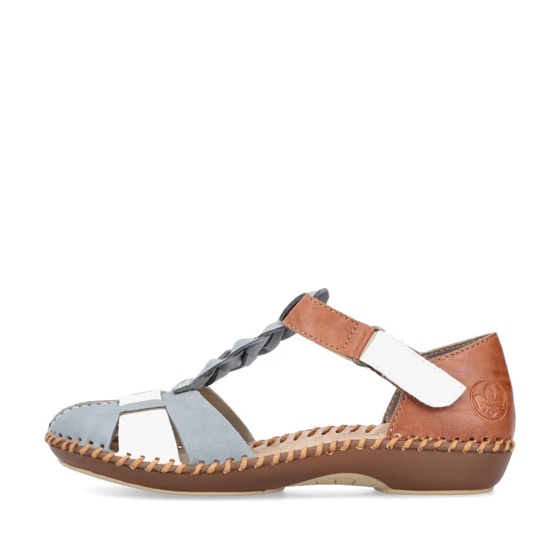 Discount Damskie Sandaly Z Paskami W Kolorze Blekitno-Orzechowym Damski Sandaly I Sandaly
