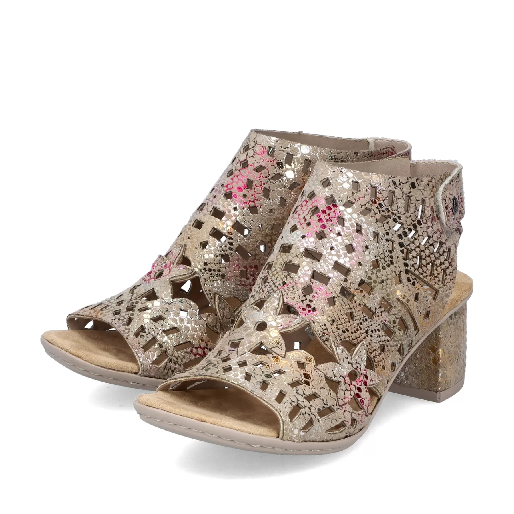 Best Damskie Sandaly Z Paskami W Kolorze Brazowo-Metalicznym Damski Buty Z Obcasami