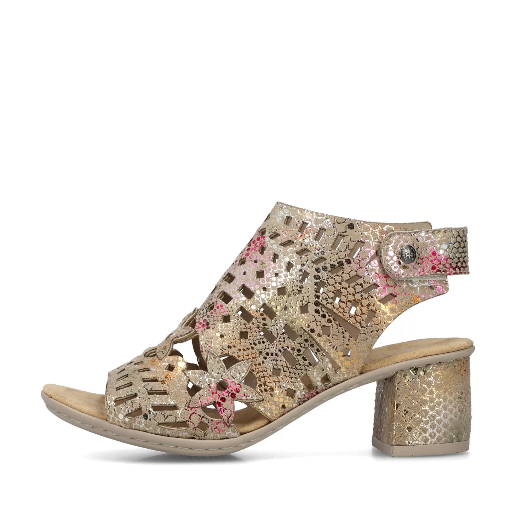 Best Damskie Sandaly Z Paskami W Kolorze Brazowo-Metalicznym Damski Buty Z Obcasami