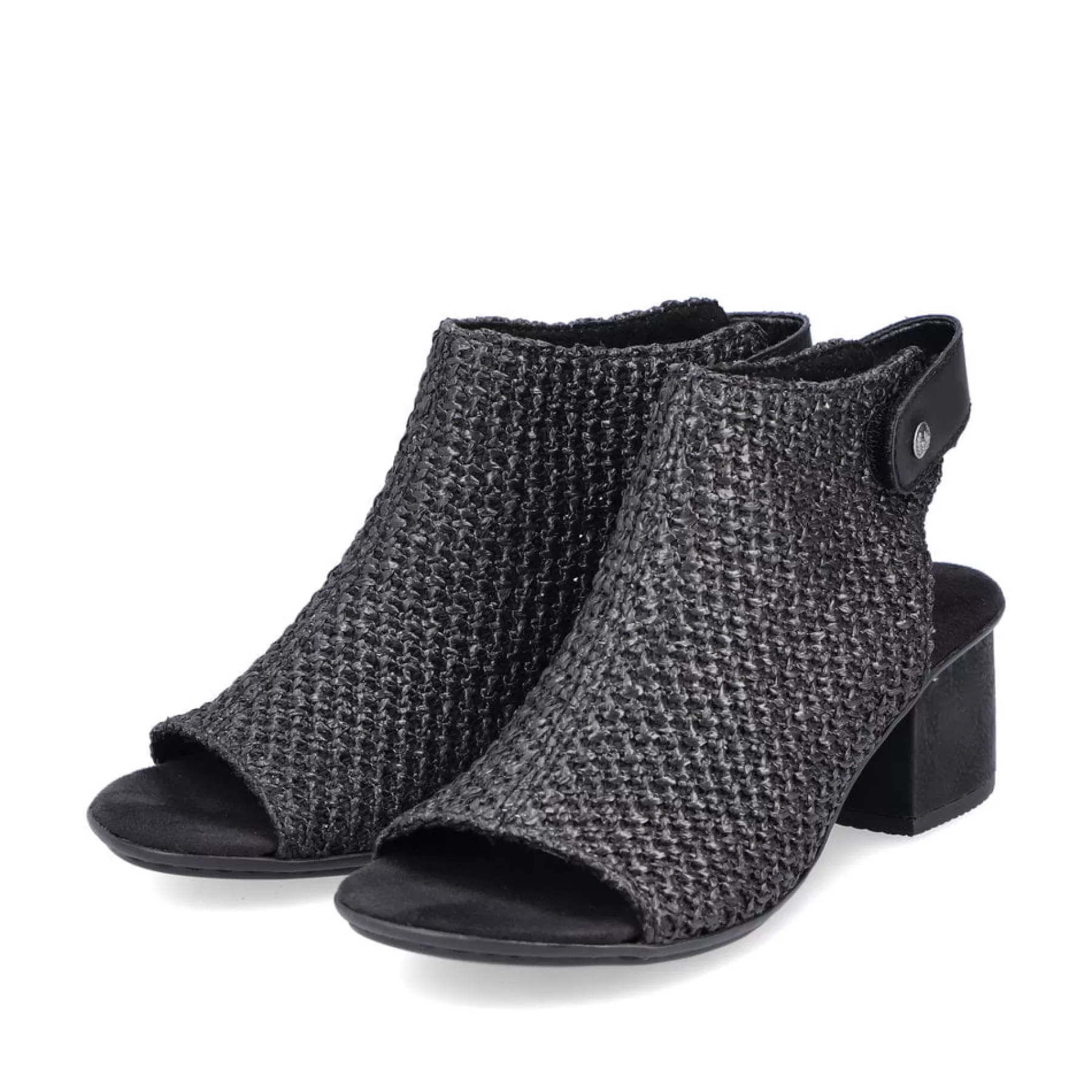 Outlet Damskie Sandaly Z Paskami W Kolorze Kruczoczarnym Damski Buty Z Obcasami