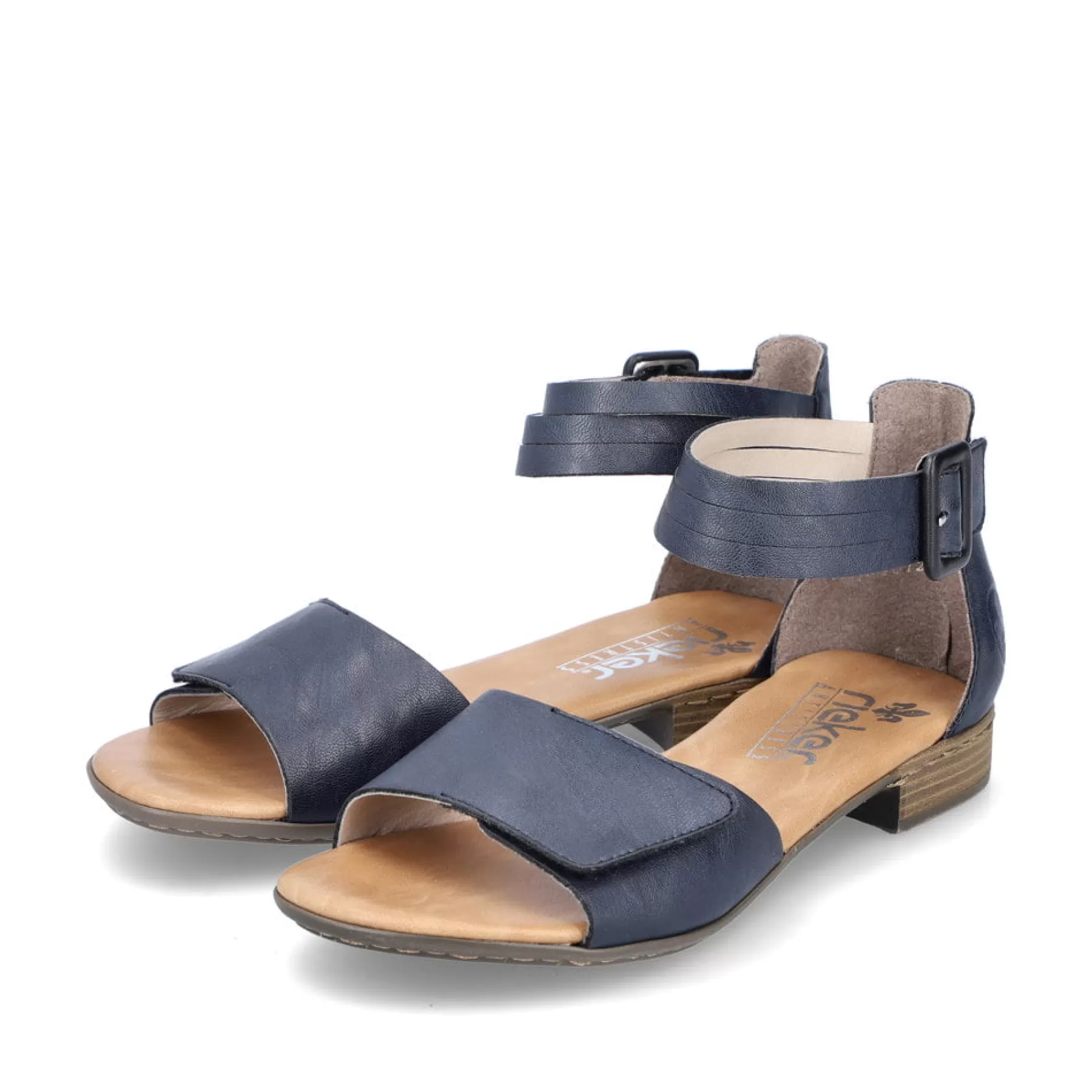 Clearance Damskie Sandaly Z Paskami W Kolorze Lazurowym Damski Buty Z Obcasami