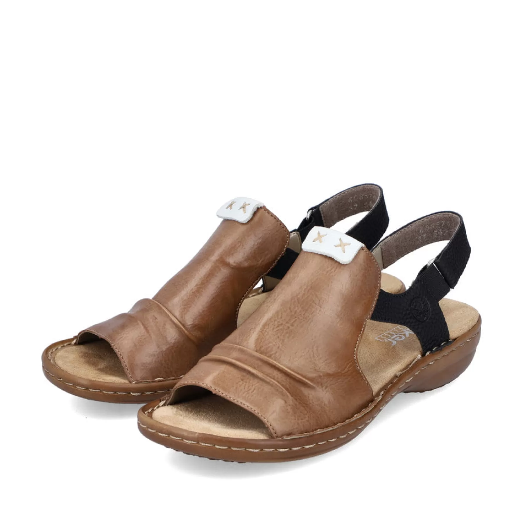 Sale Damskie Sandaly Z Paskami W Kolorze Orzechowo-Brazowym I Glebokiej Czerni Damski Sandaly I Sandaly