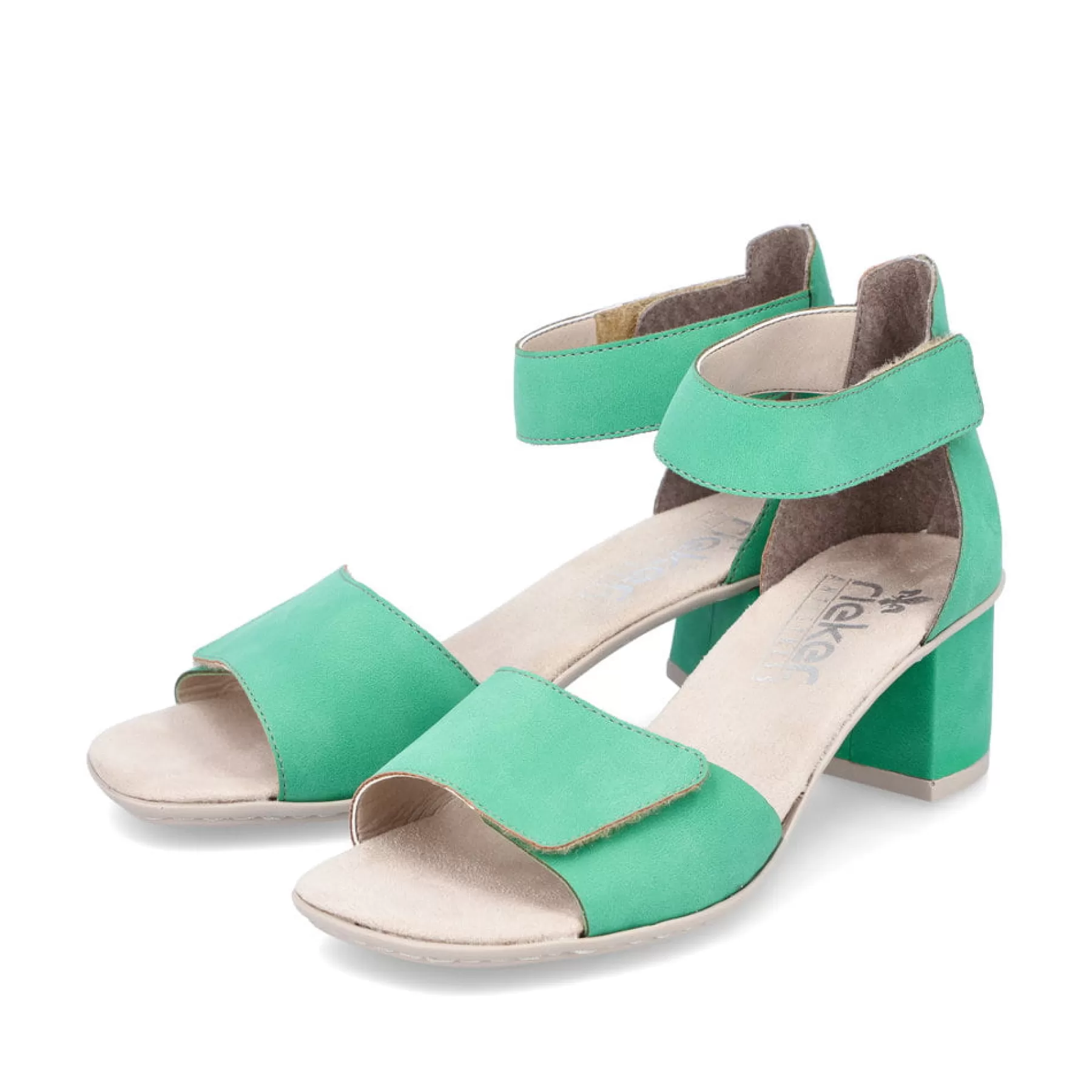 Discount Damskie Sandaly Z Paskami W Kolorze Zielonym Damski Buty Z Obcasami