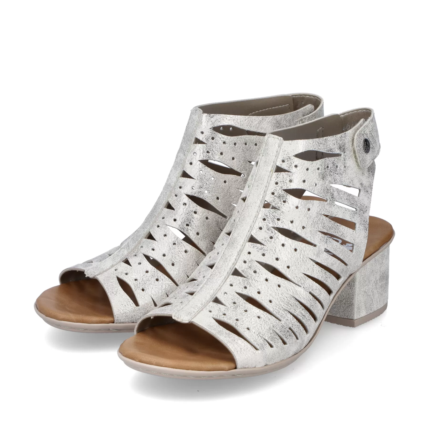 Hot Damskie Sandaly Z Paskiem W Kolorze Srebrnym, Metalicznym Damski Buty Z Obcasami