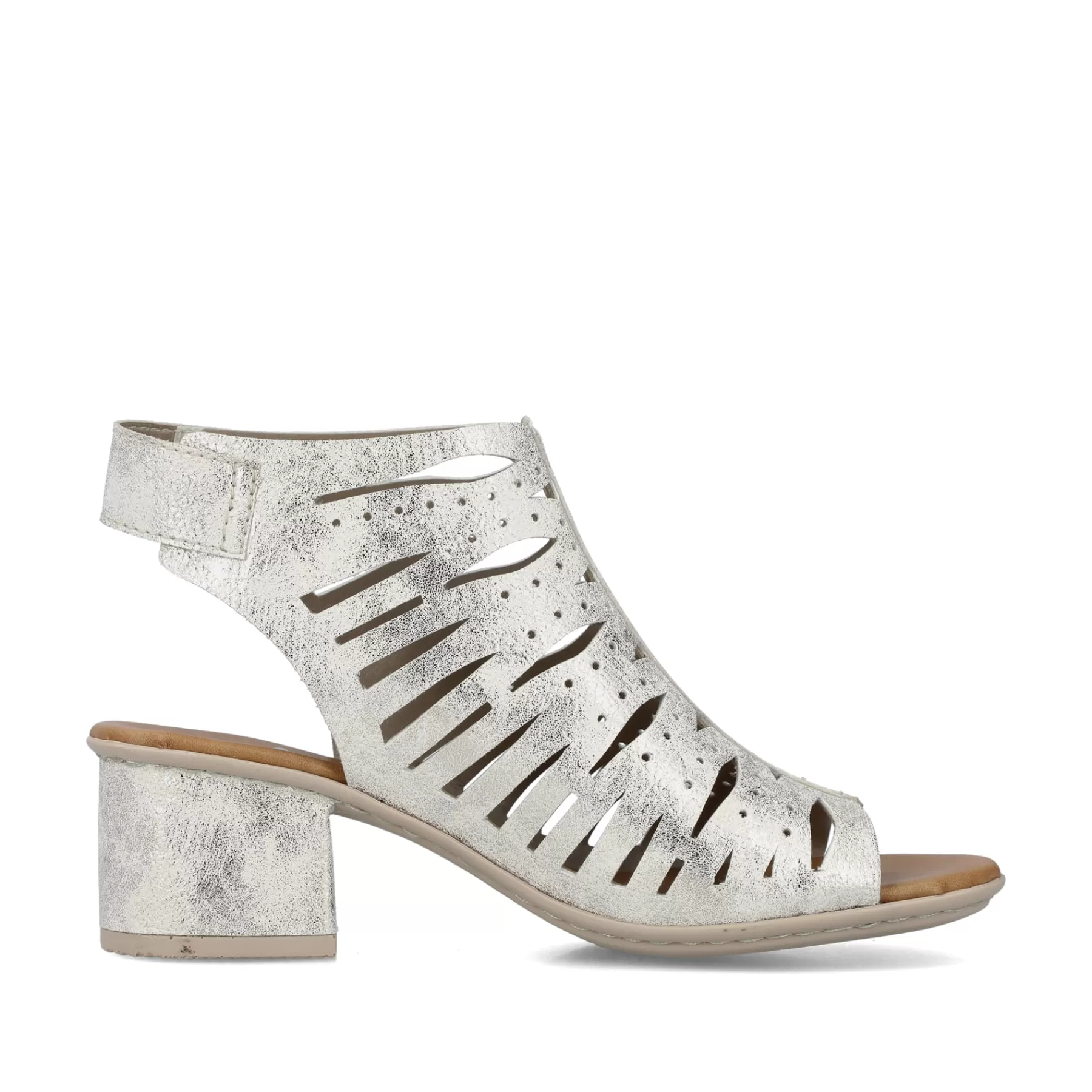 Hot Damskie Sandaly Z Paskiem W Kolorze Srebrnym, Metalicznym Damski Buty Z Obcasami