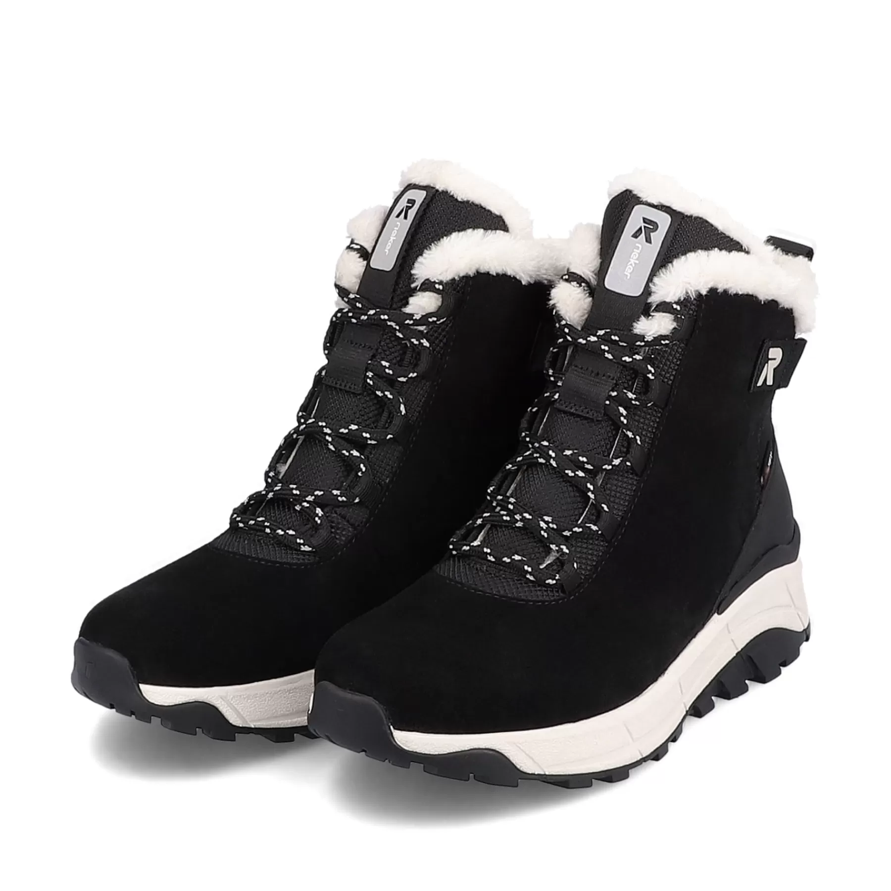 Sale Damskie Sznurowane Botki Deep Black Pearl Damski Botki I Botki