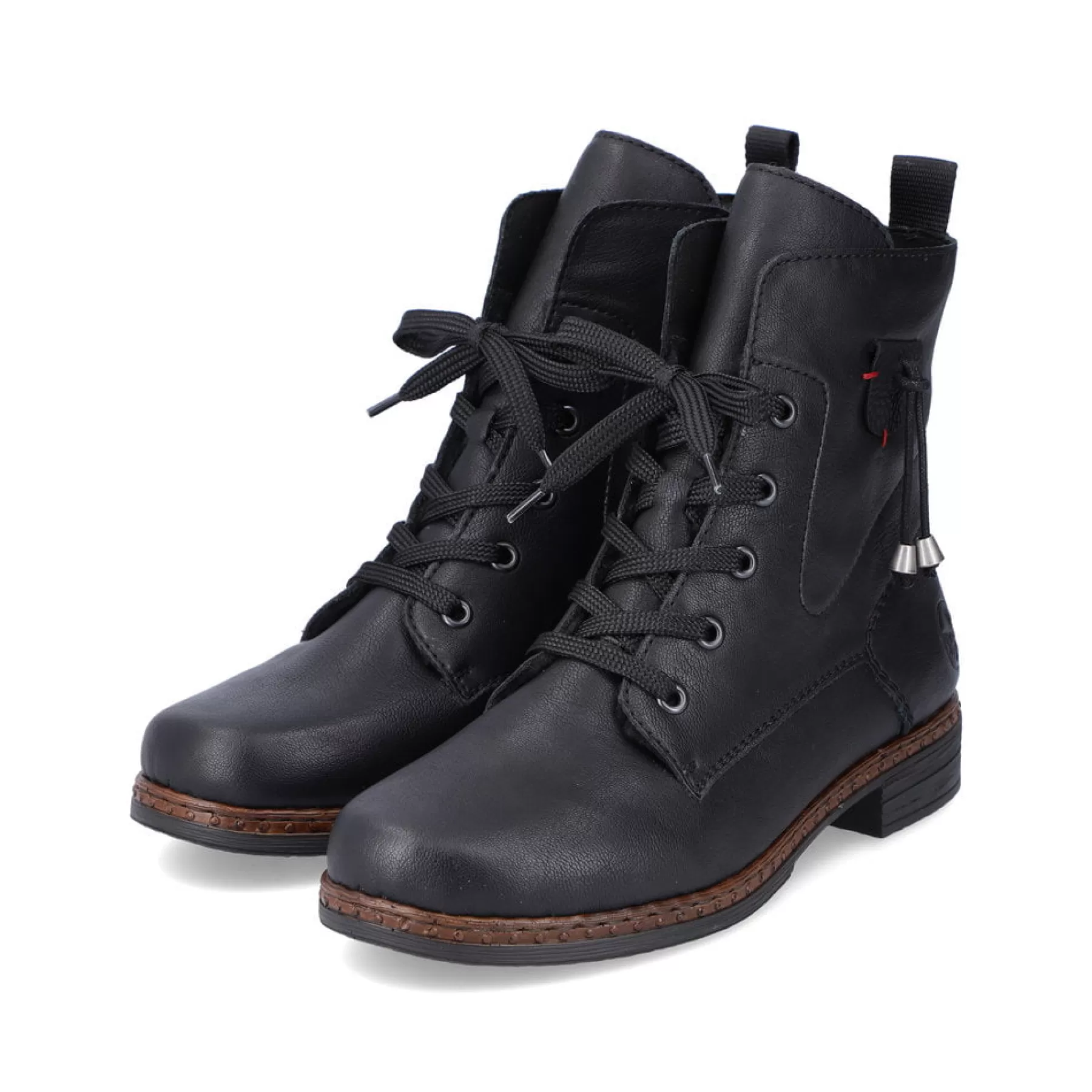 Flash Sale Damskie Sznurowane Botki W Kolorze Glebokiej Czerni Damski Botki I Botki