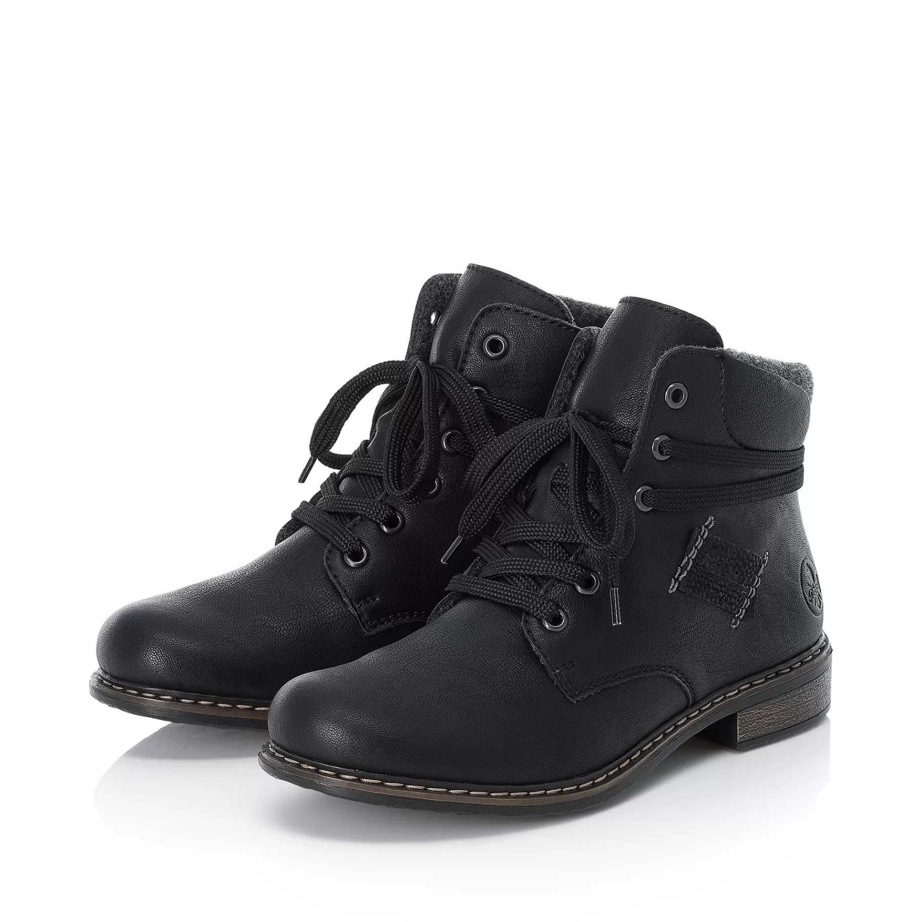 Outlet Damskie Sznurowane Buty , Asfaltowe, Czarne Damski Botki I Botki