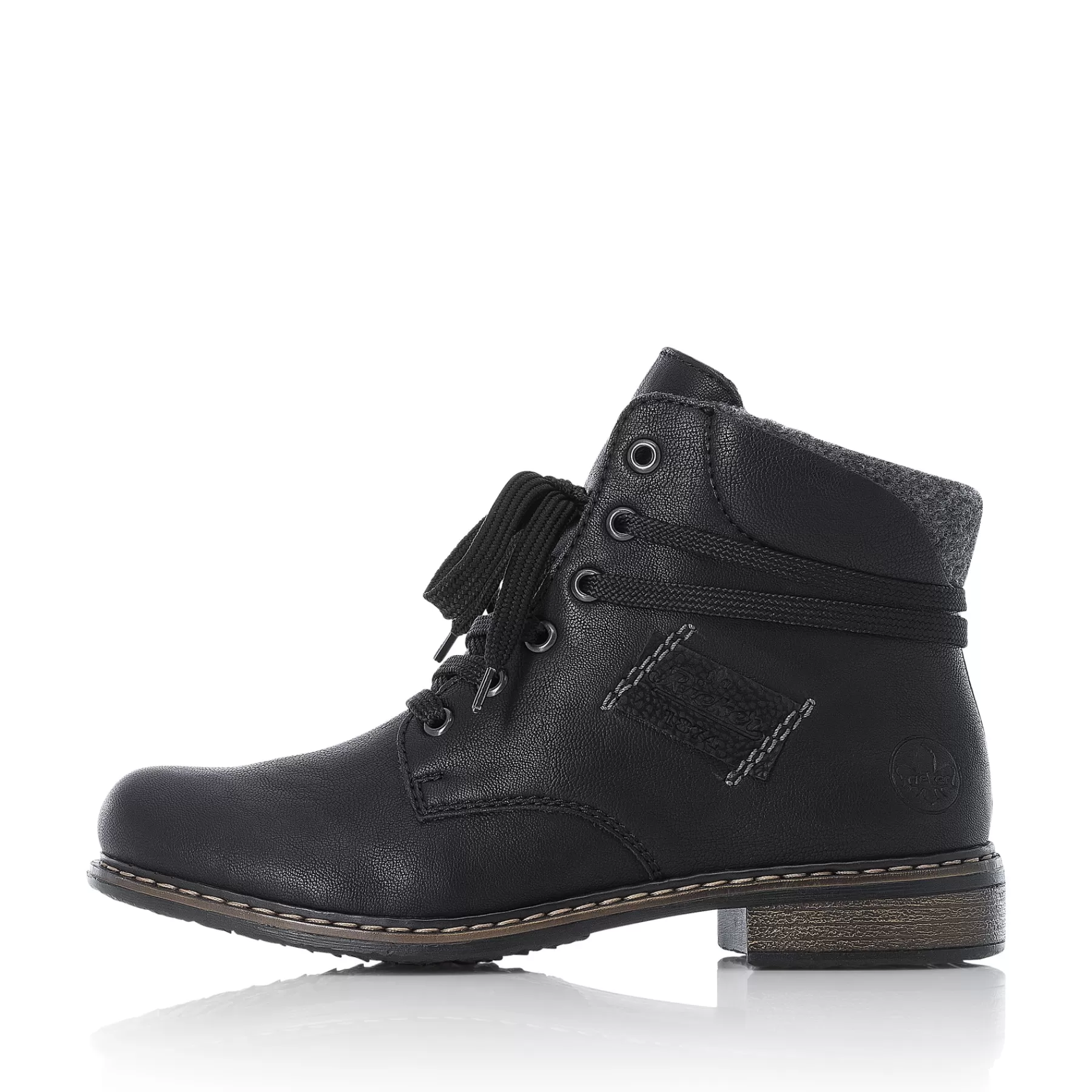 Outlet Damskie Sznurowane Buty , Asfaltowe, Czarne Damski Botki I Botki
