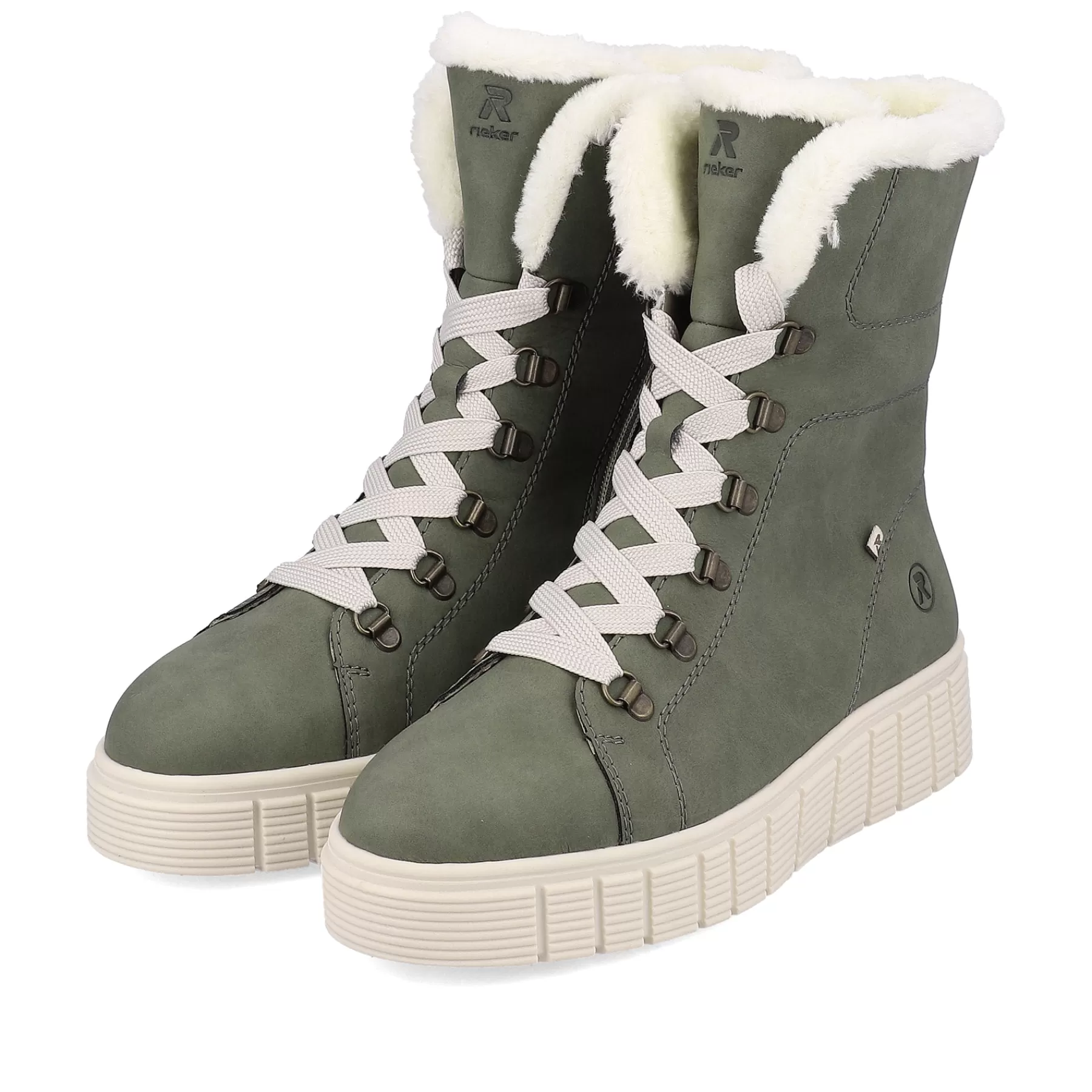 Outlet Damskie Sznurowane Buty Khaki Snow Damski Botki I Botki
